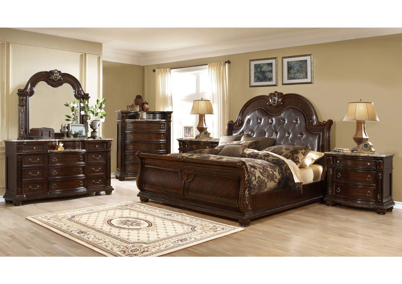 Roma Dark Walnut Mirror image 1