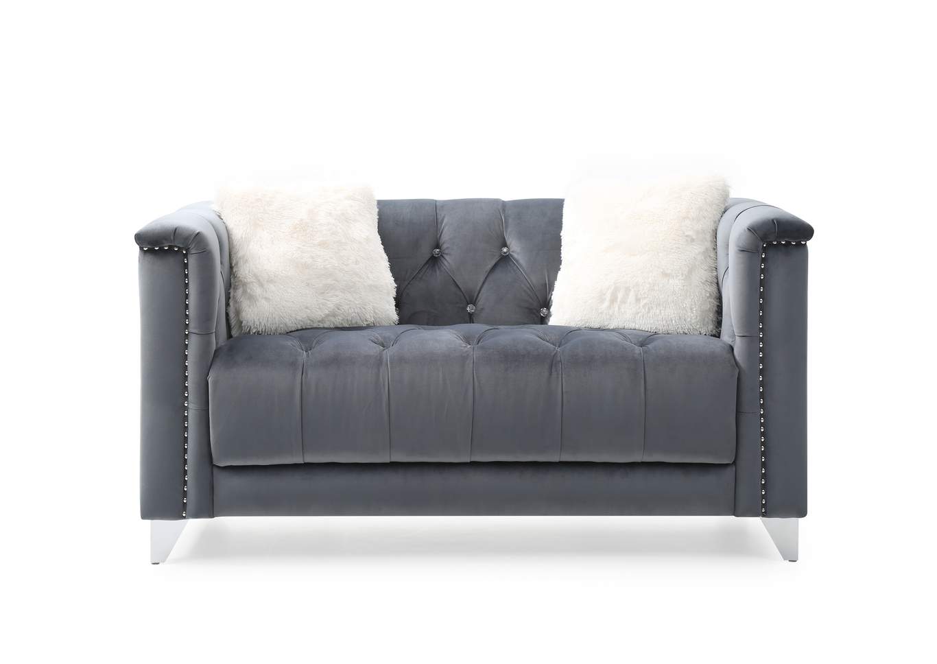Russell Grey Loveseat image 1
