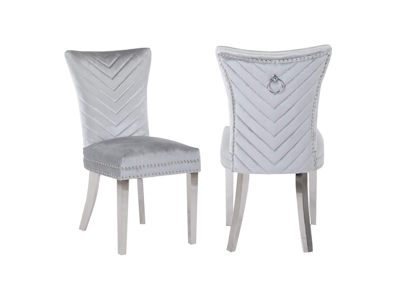 Eva Silver Steel Leg Dining Chair image 1