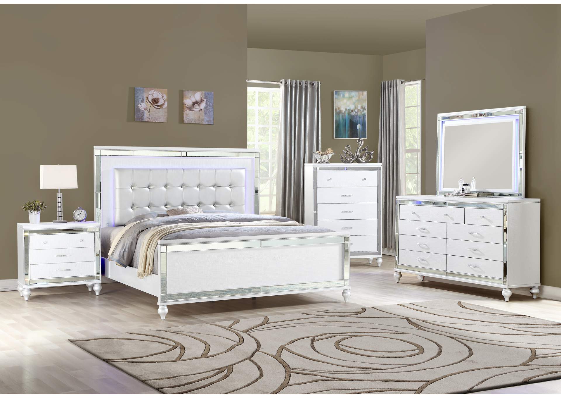 Sterling White 4 Piece Queen Bedroom Set image 1