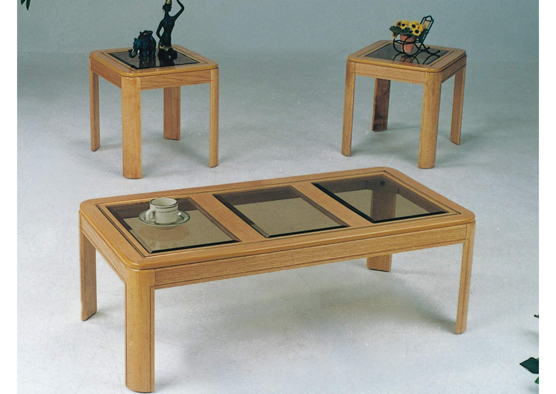 3301 3 Piece Oak C - E Table Set image 1