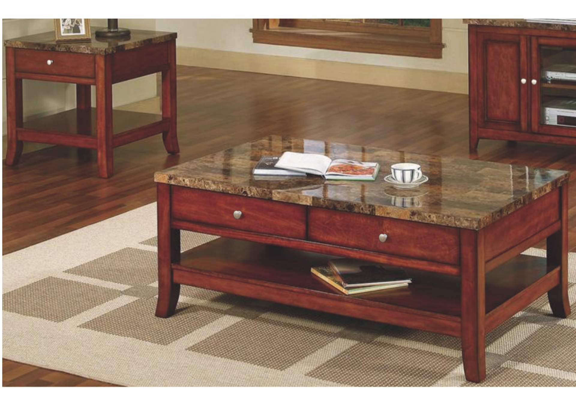 3323 Faux Marble End Table