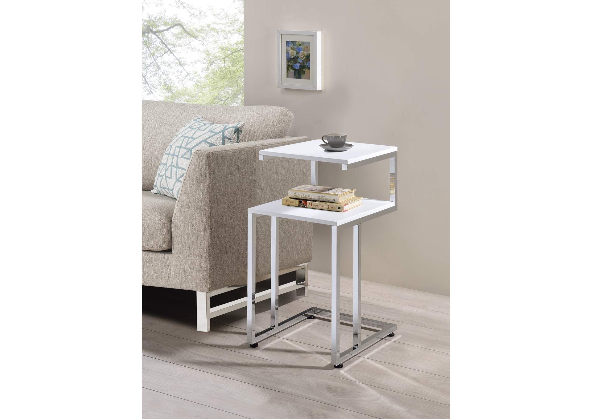 3365W White Side Table image 1