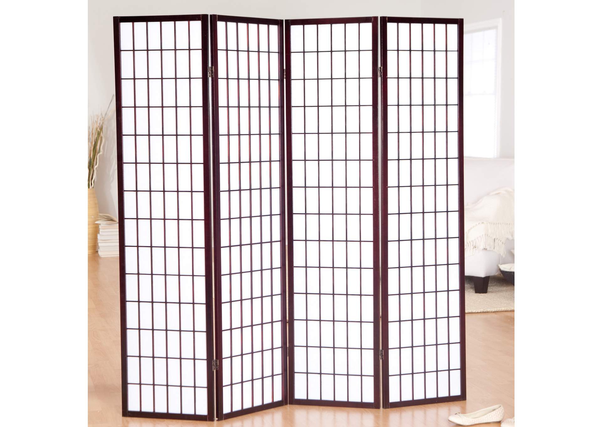 3420C - 4 4 Panel Room Divide Cherry image 1