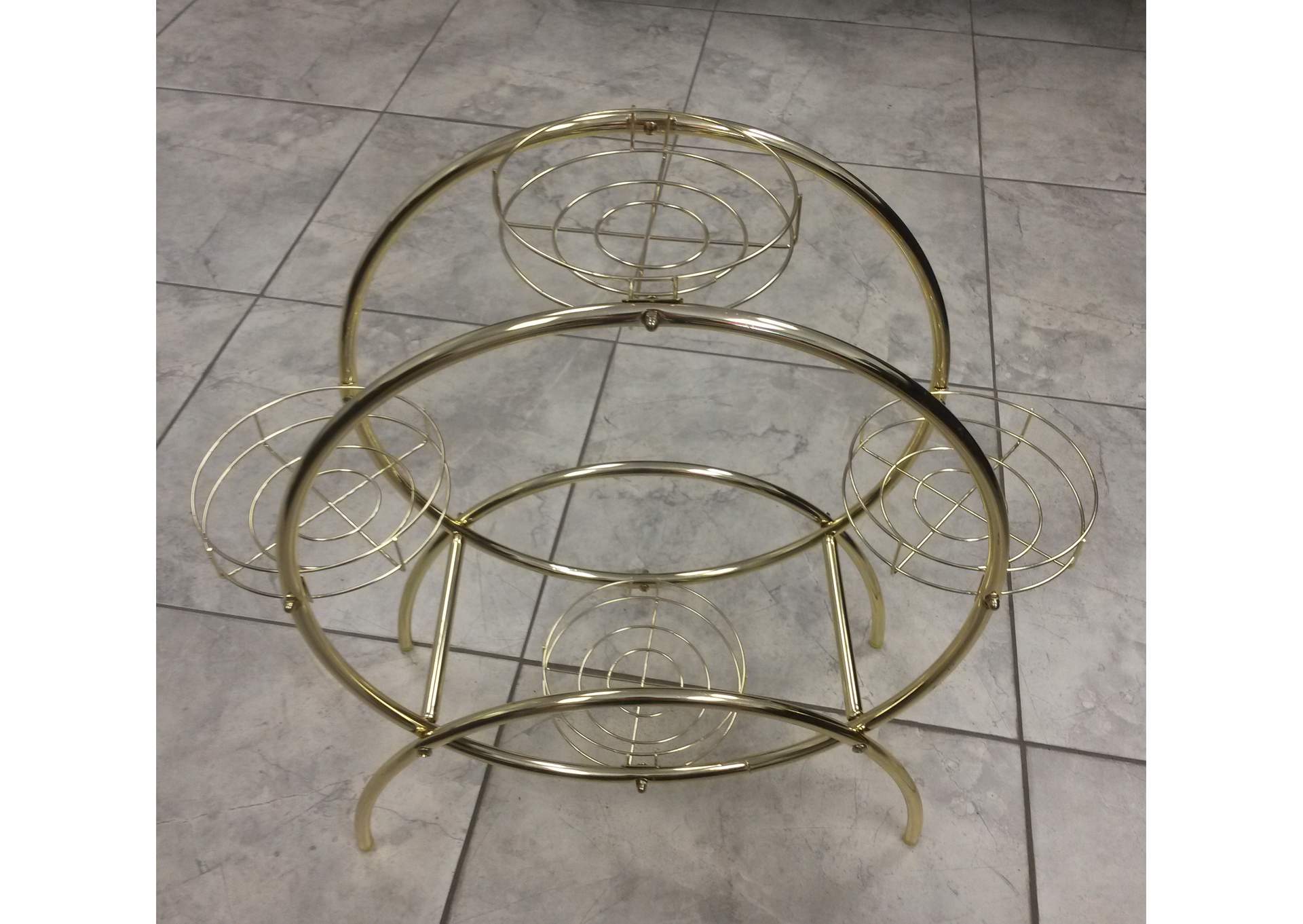 3447 Brass 2 - Circle Plant Stand image 1