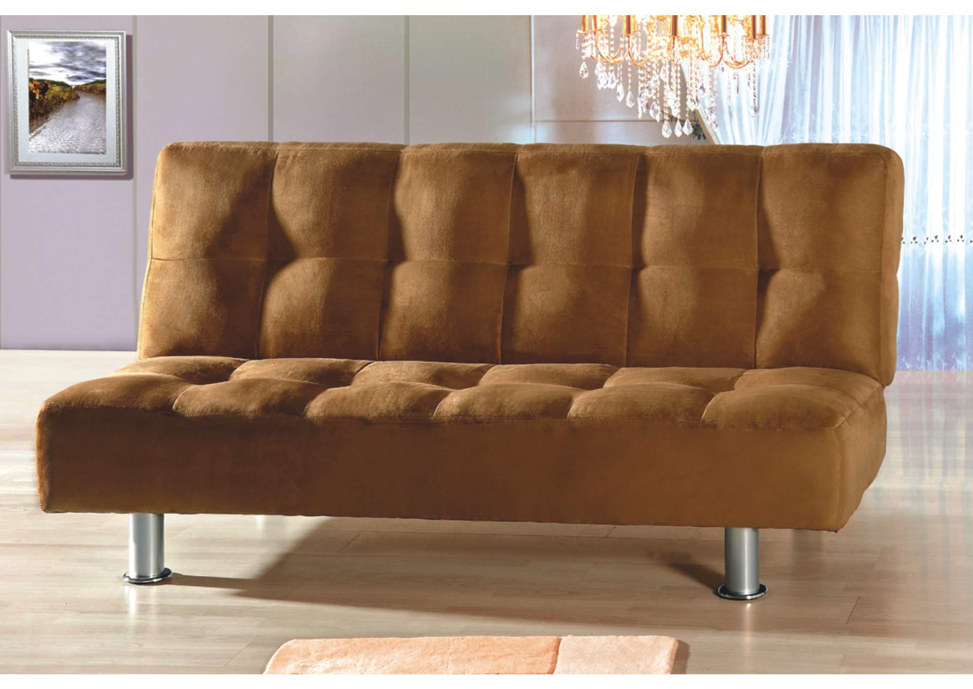 4415D Dark Brown Click - Clack Futon Sofa image 1