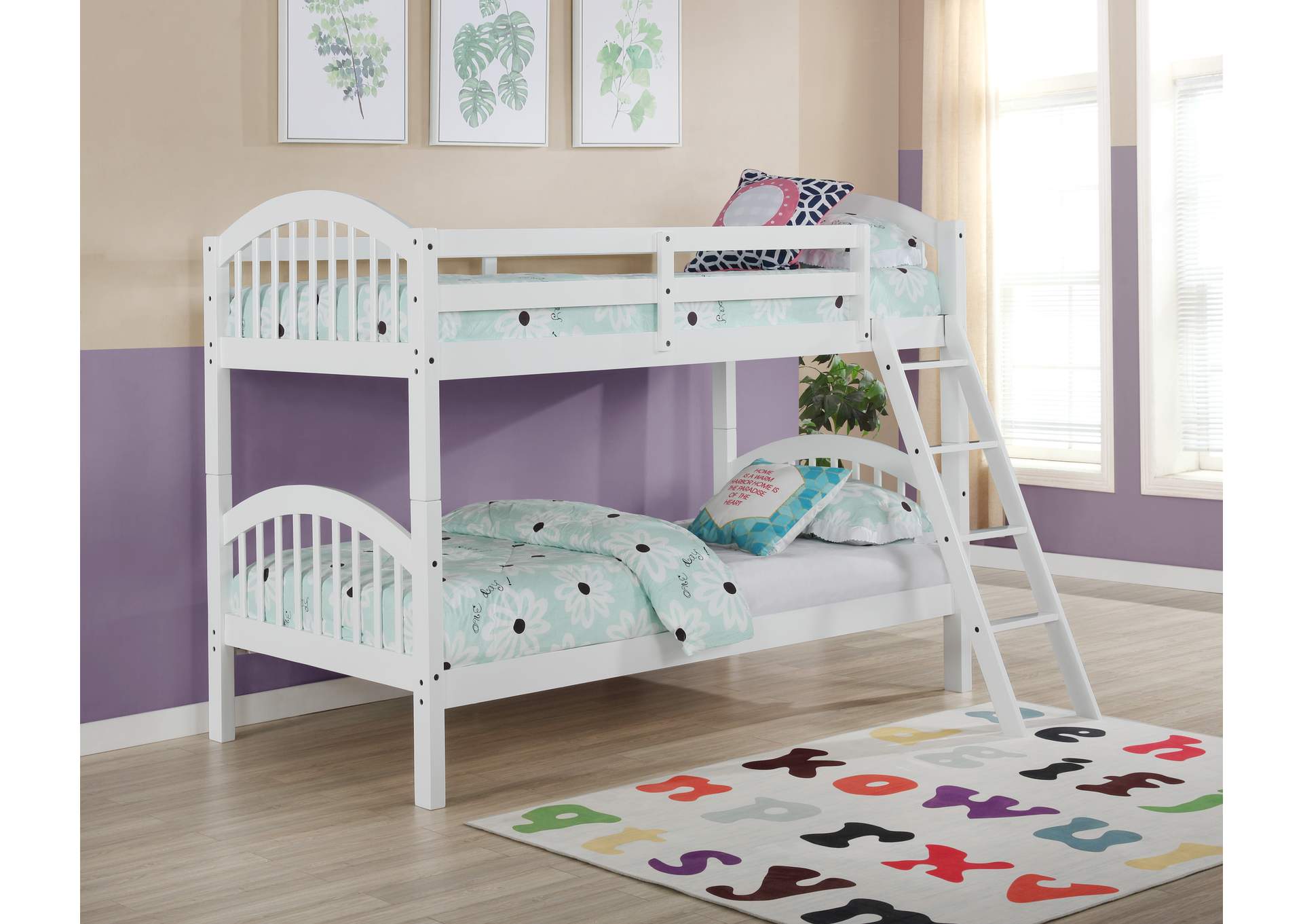 4472W White Twin - Twin Bunk Bed Box B image 1