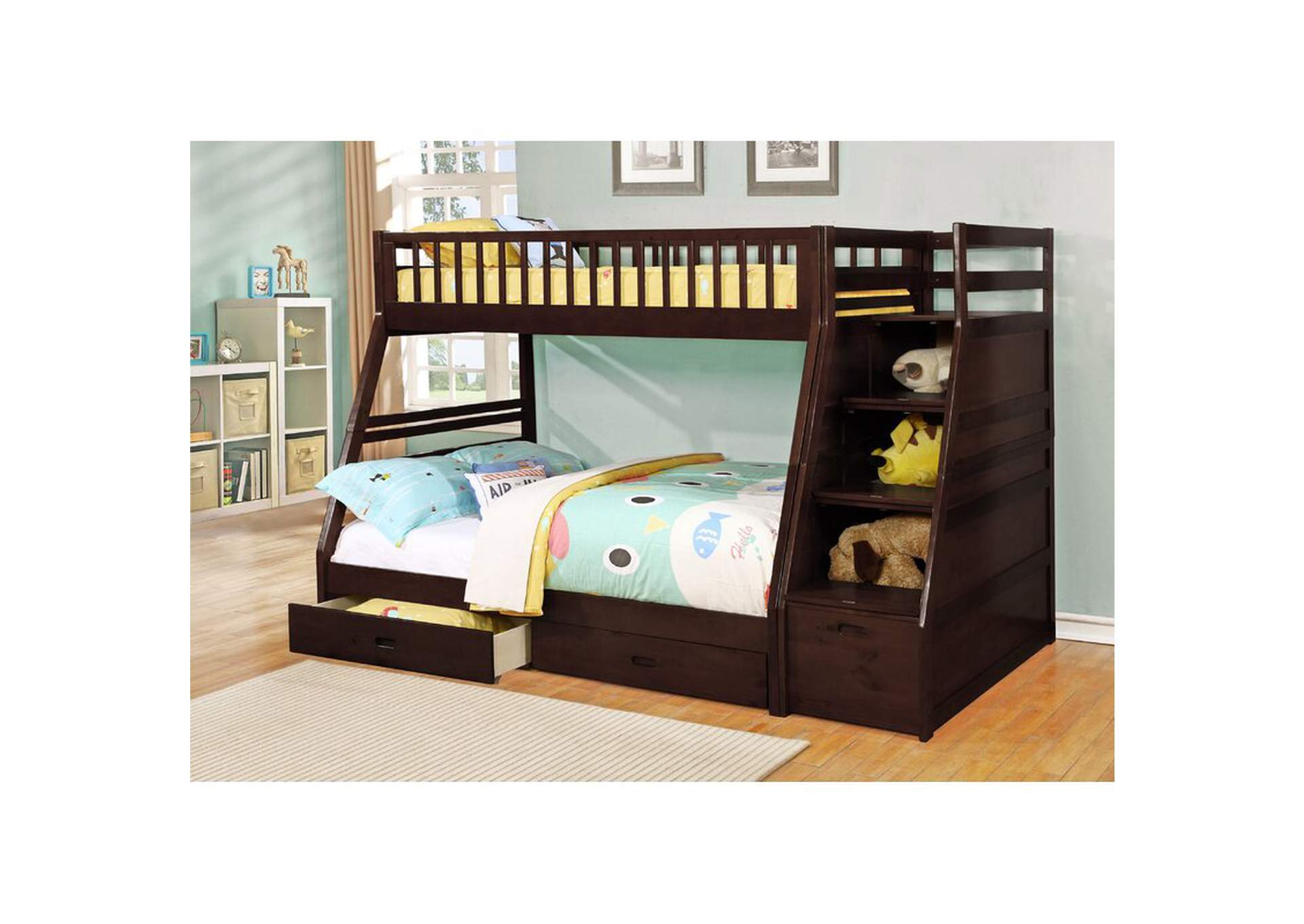 4474D Java Twin - Full Bunk Bed With Storage Stairecase, Box A image 1
