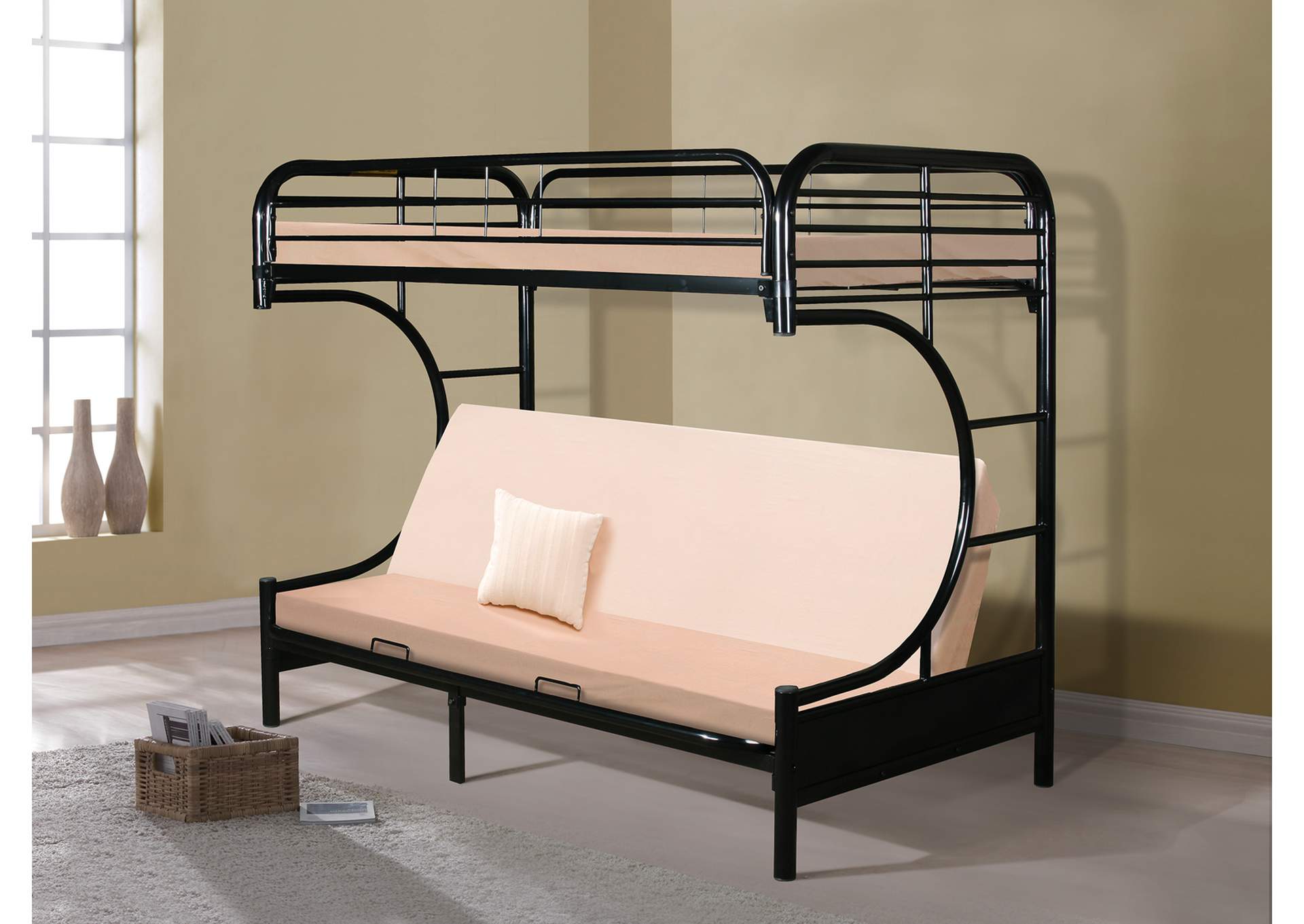 4480K C Shape Twin - Futon B - Bed Black image 1