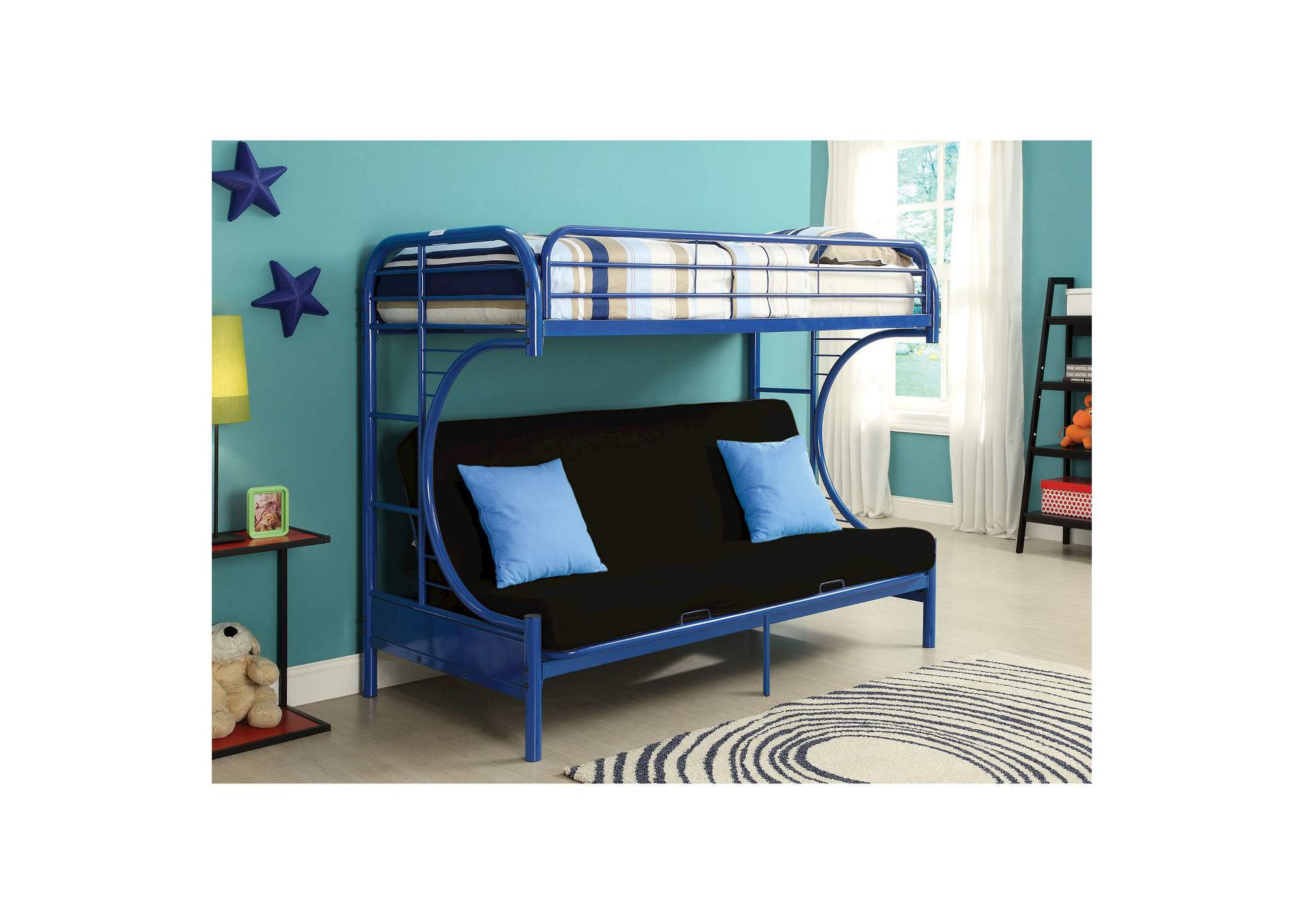 4480U C Shape Twin - Futon B - Bed Blue image 1