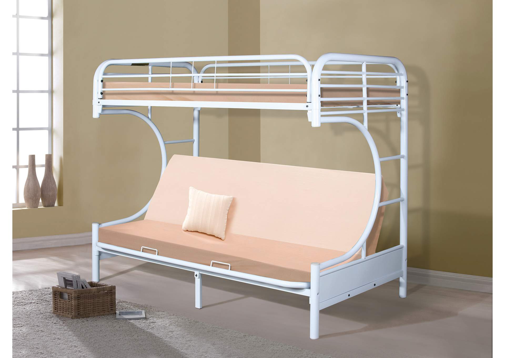 4480W C Shape Twin - Futon B - Bed White image 1