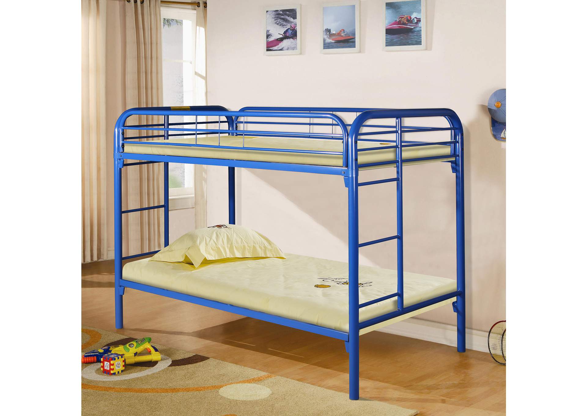4484U Twin - Twin Bunk Bed Blue image 1
