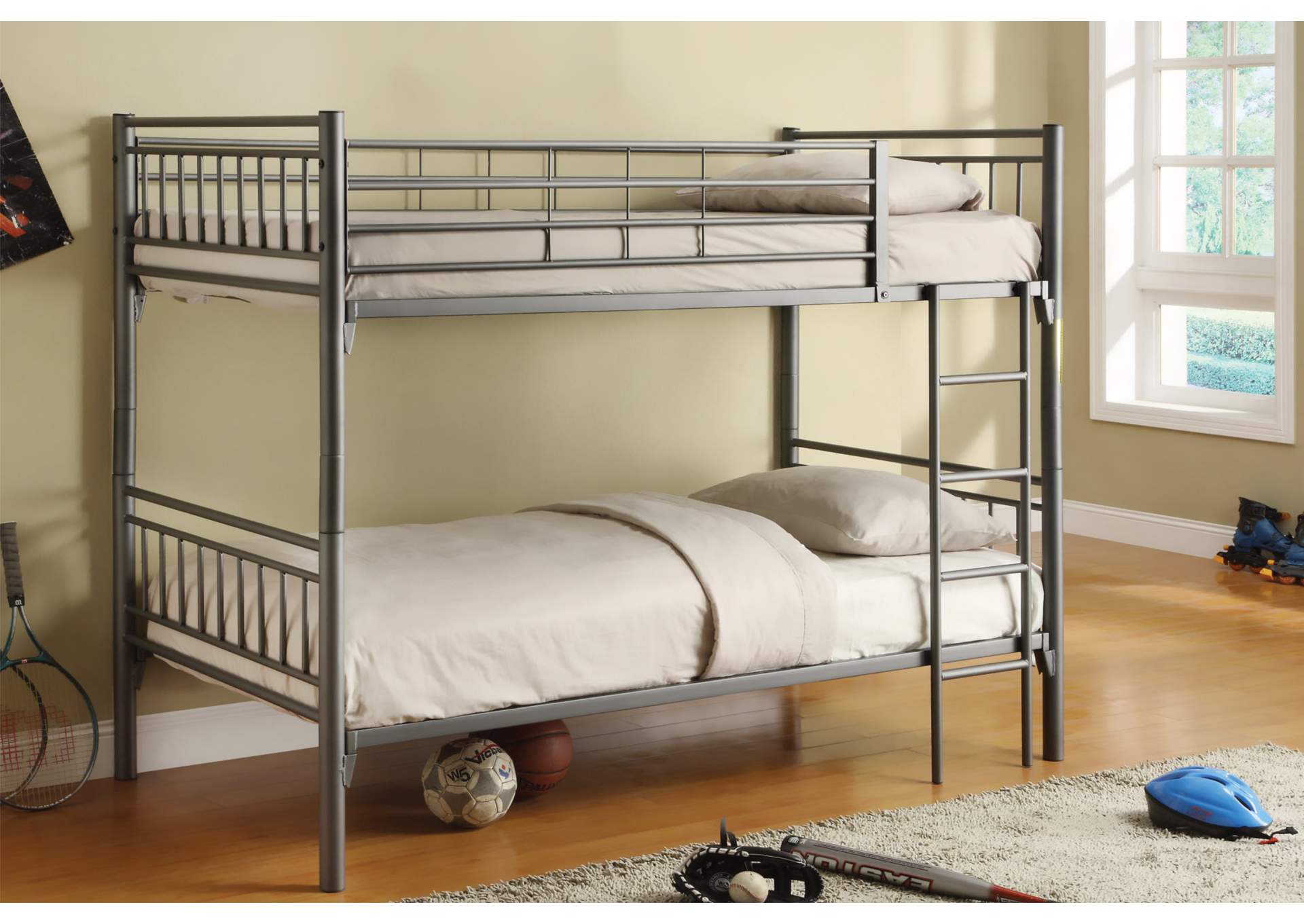 4494G Twin - Twin Bunk Bed Grey image 1