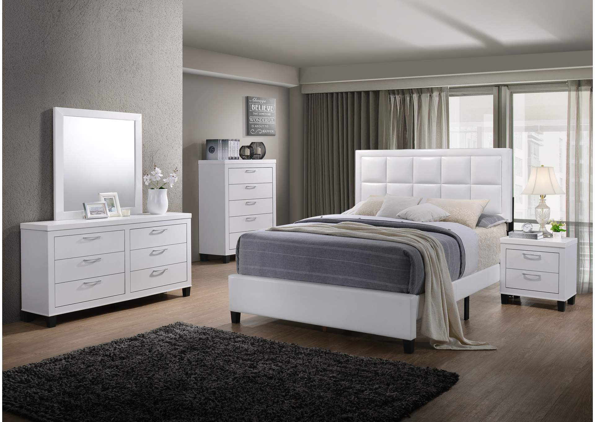 B070 White Full Bed image 1