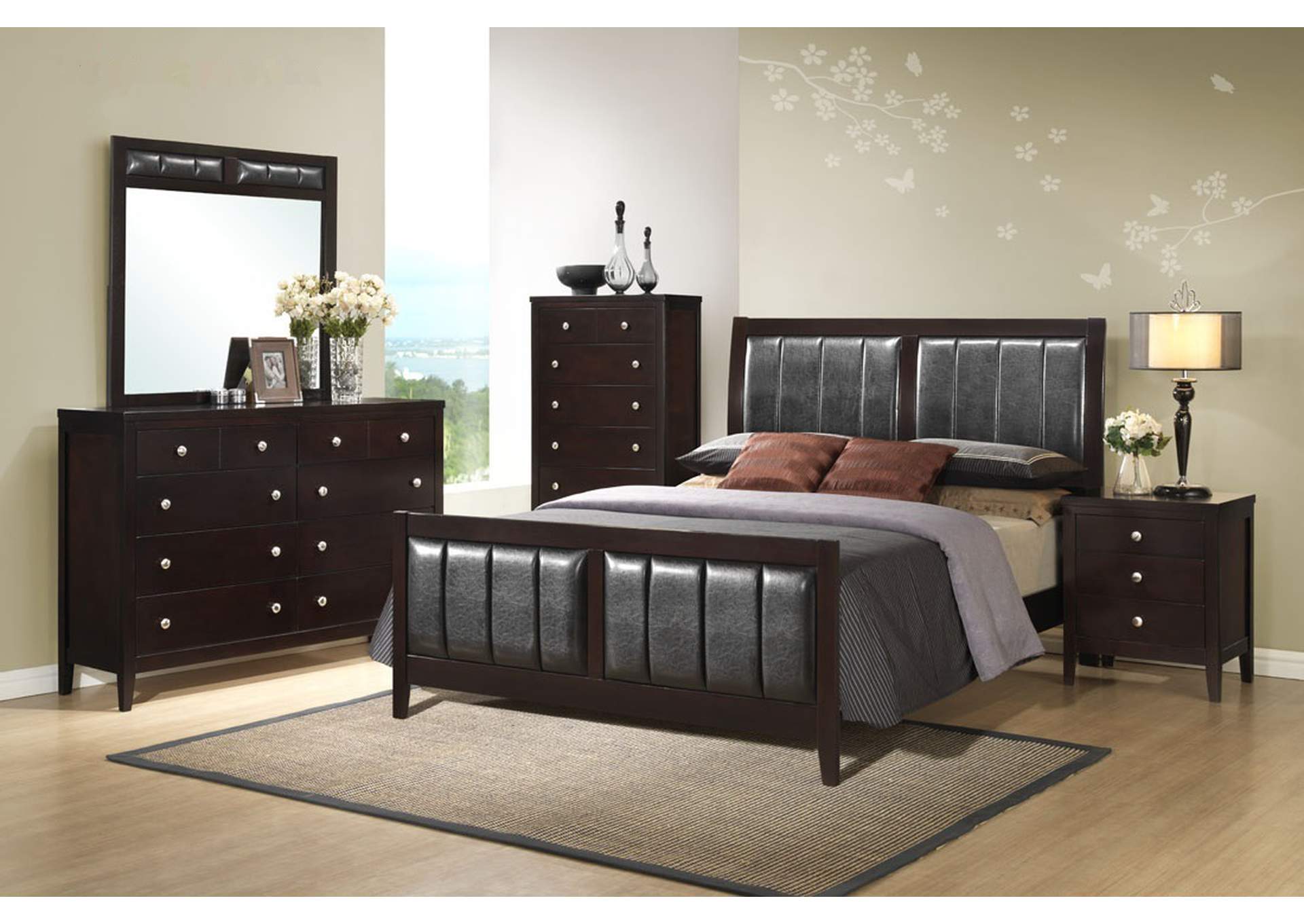 B180 3 Piece Antique Black Queen Bedroom Set Q - D - M image 1