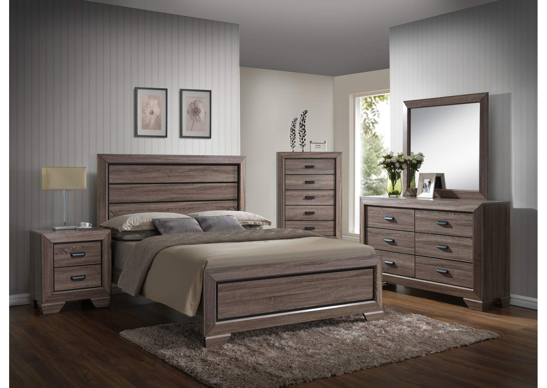 B350 Grey Queen Bed image 1