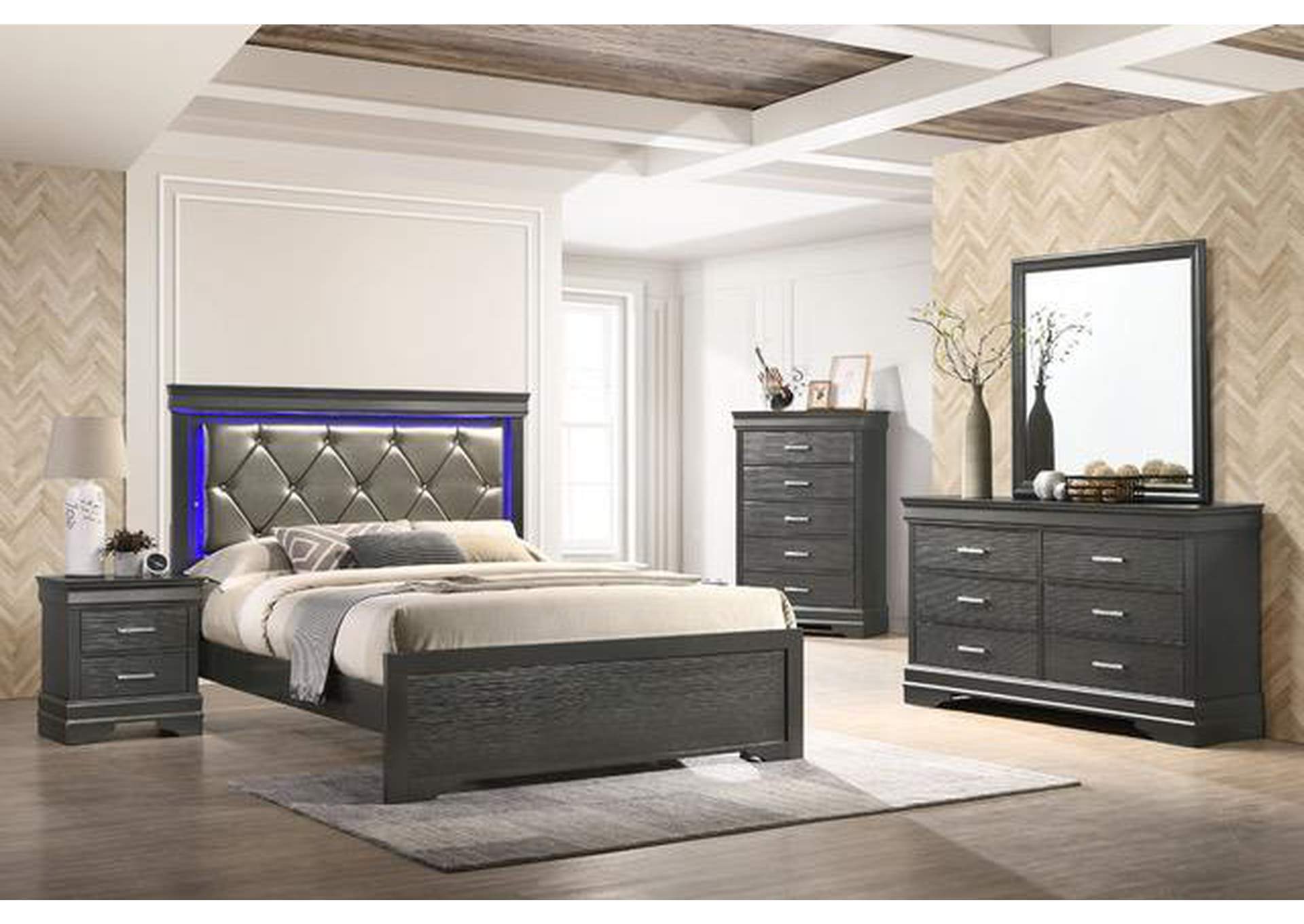 B420 Metallic Grey Night Stand image 1