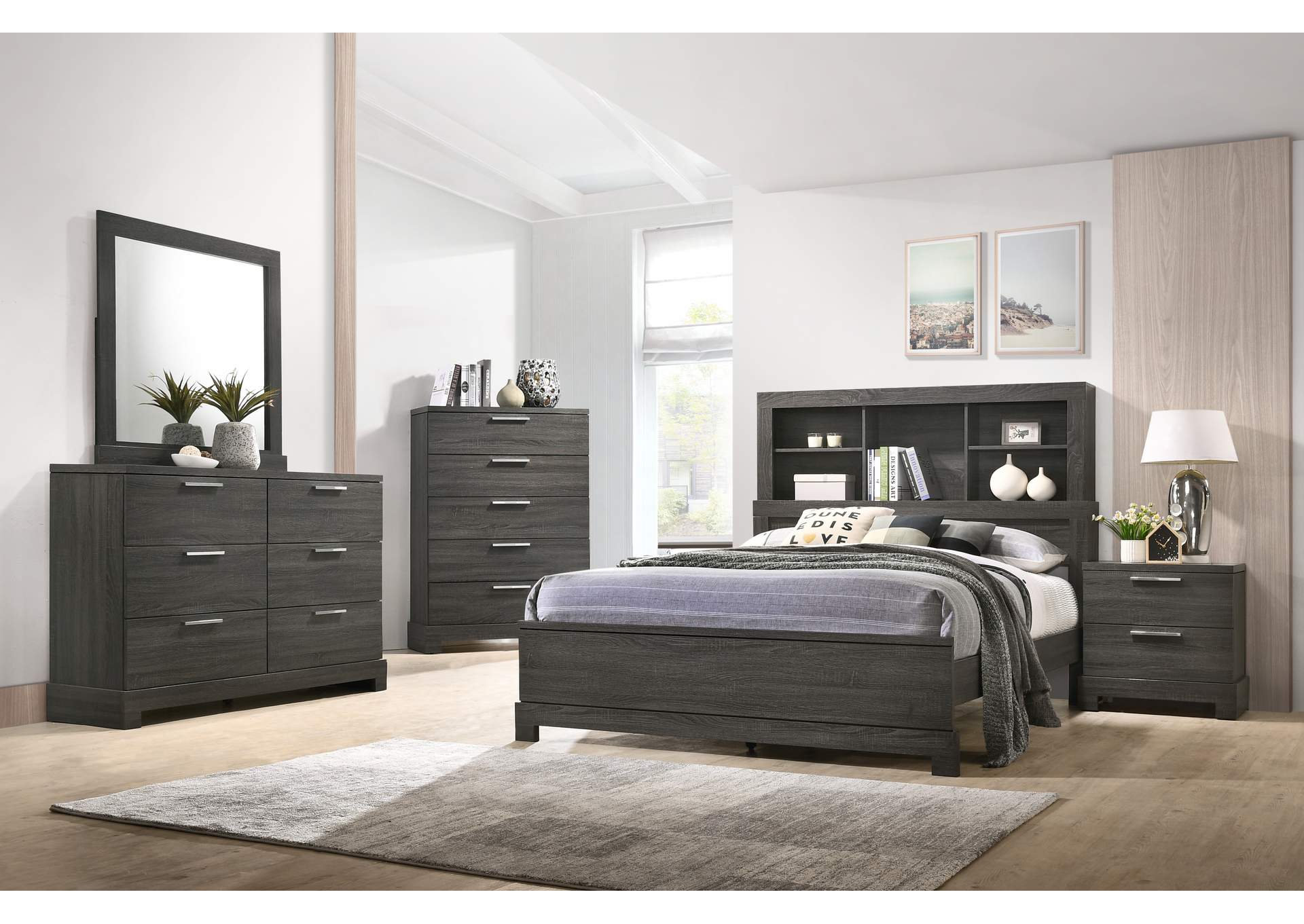 B437 Grey King Bed image 1