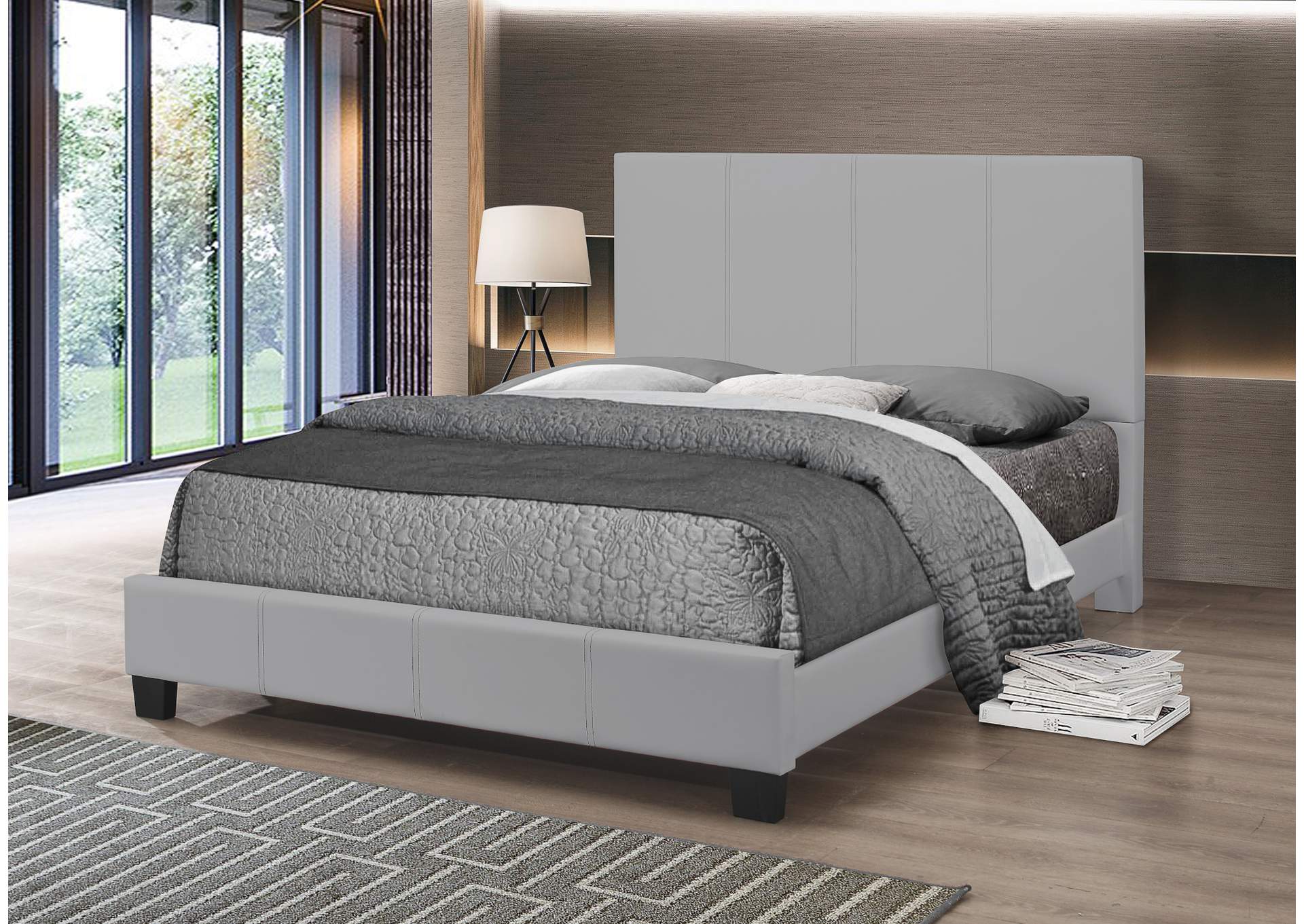 B626G Grey Queen Bed All In One Box