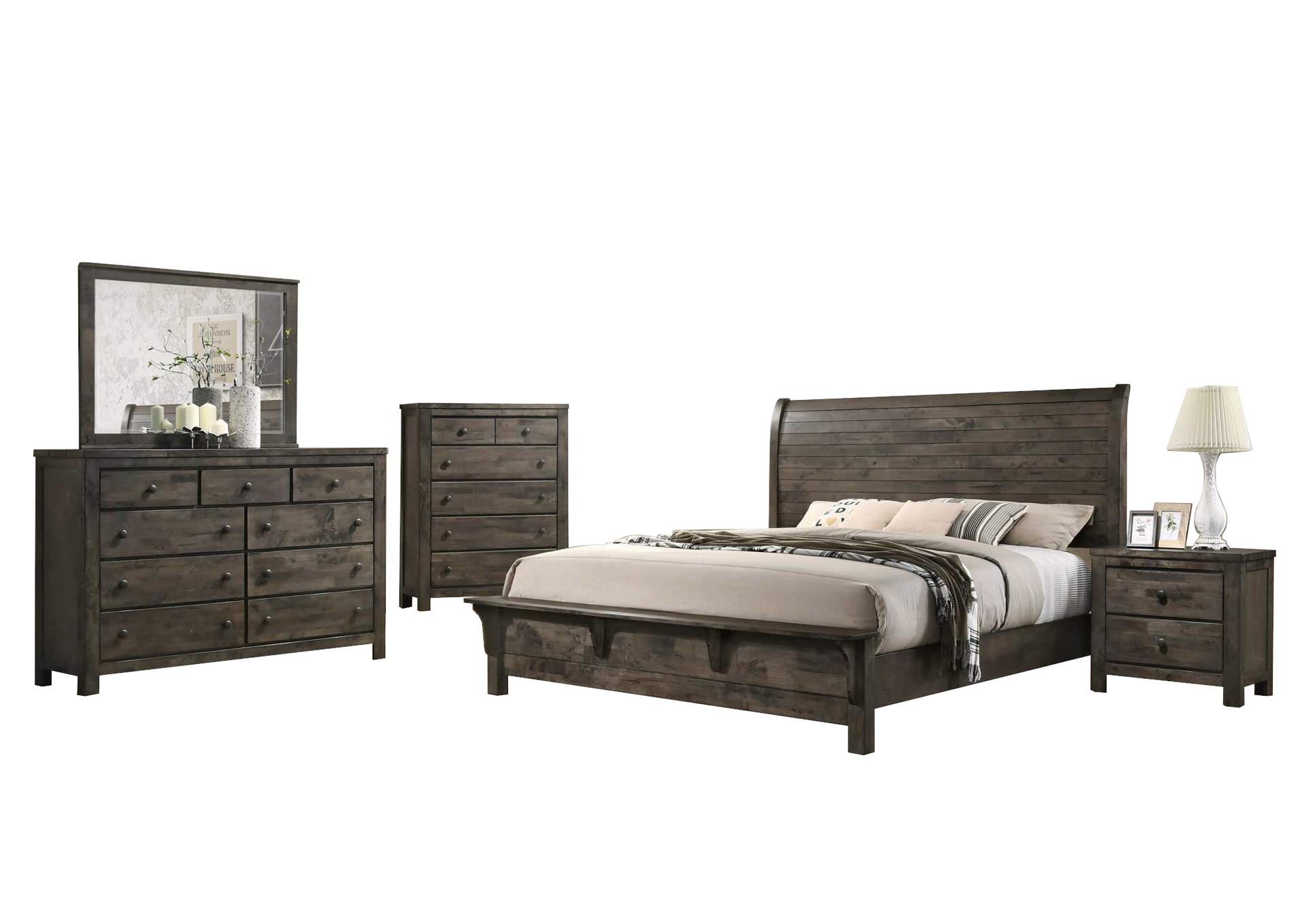 B720 Classic Grey King Bed