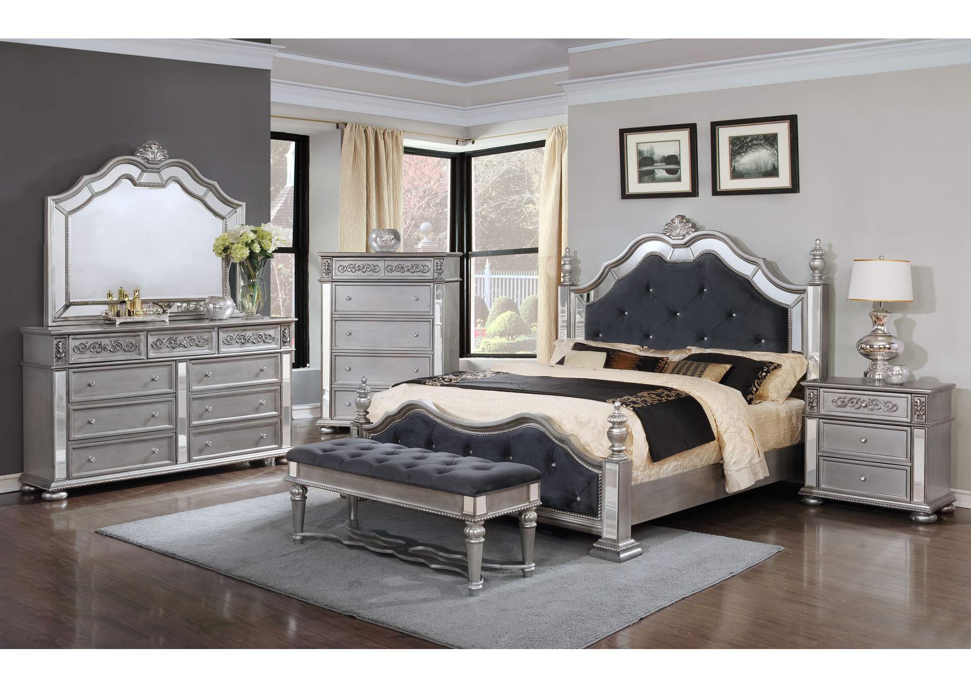 B878 Silver Night Stand image 1