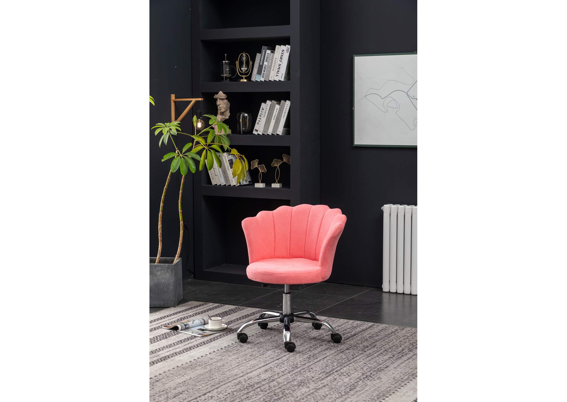 C007U Pink Velvet Lotus Chair image 1