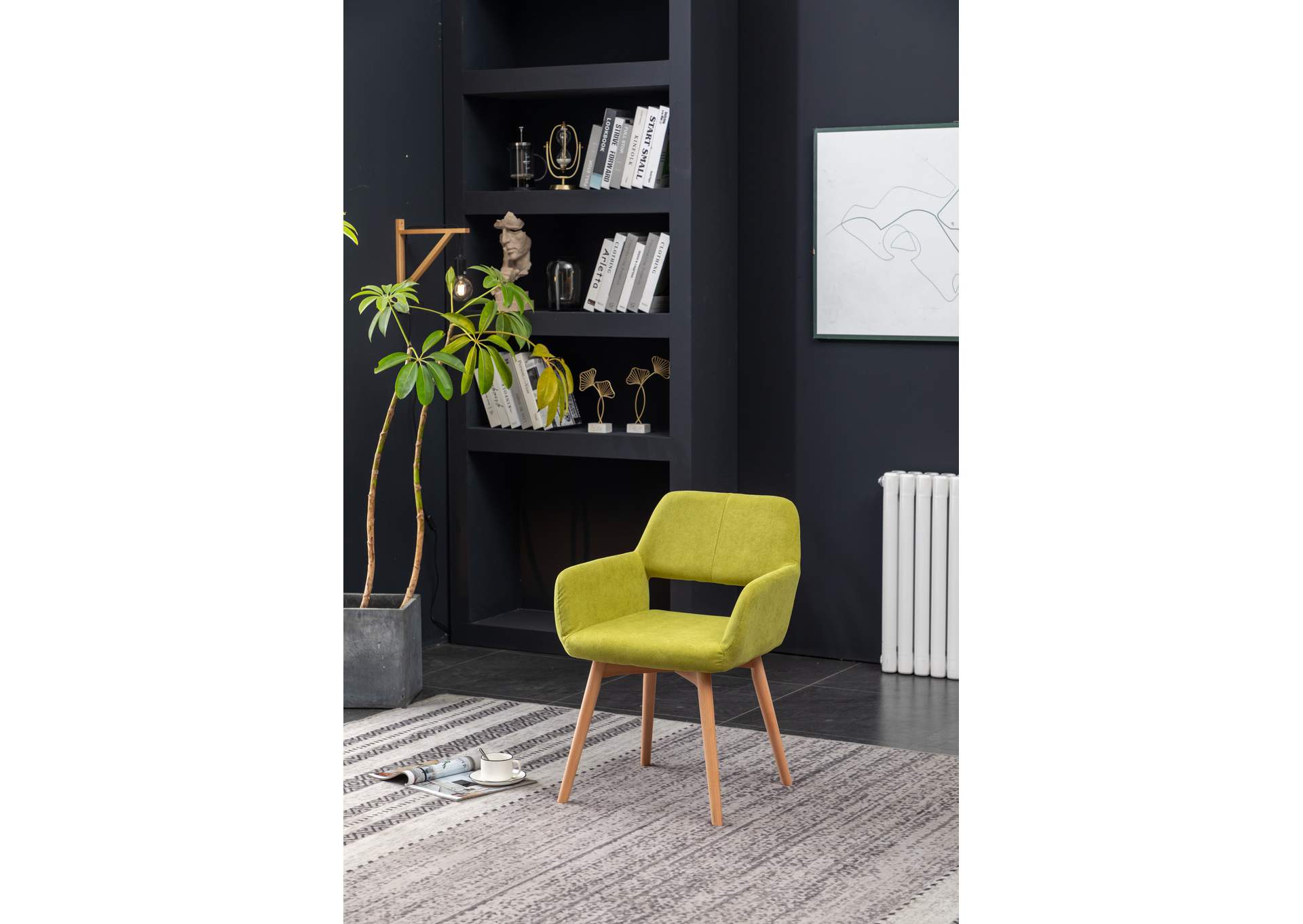 C007U Green Velvet Accent Chair 2-In-1Box
