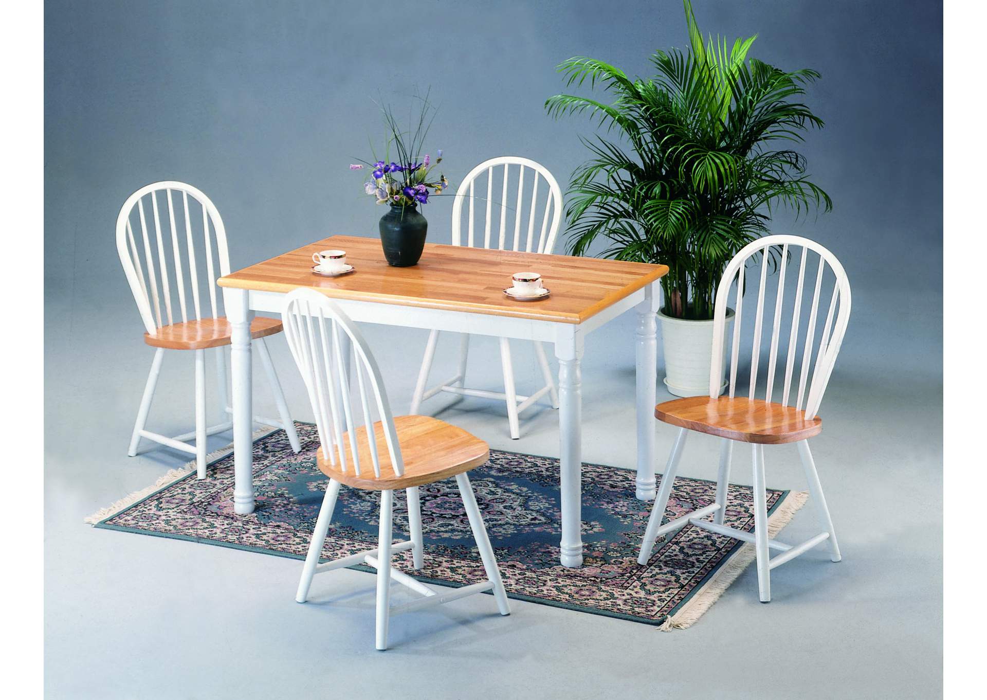 D0808 5 Piece Natural White Dinette