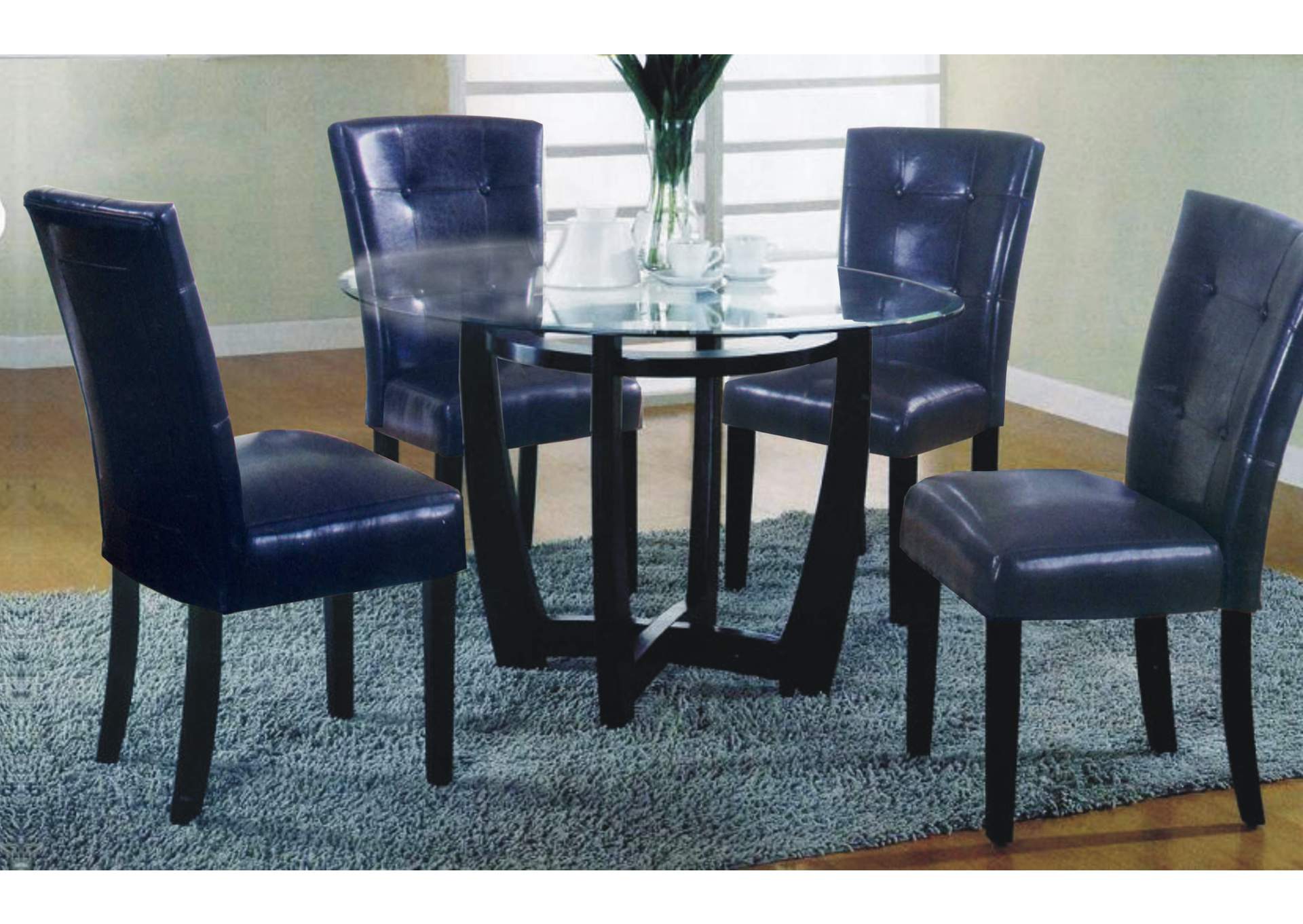 3241 Black Pvc Parson Chair image 1