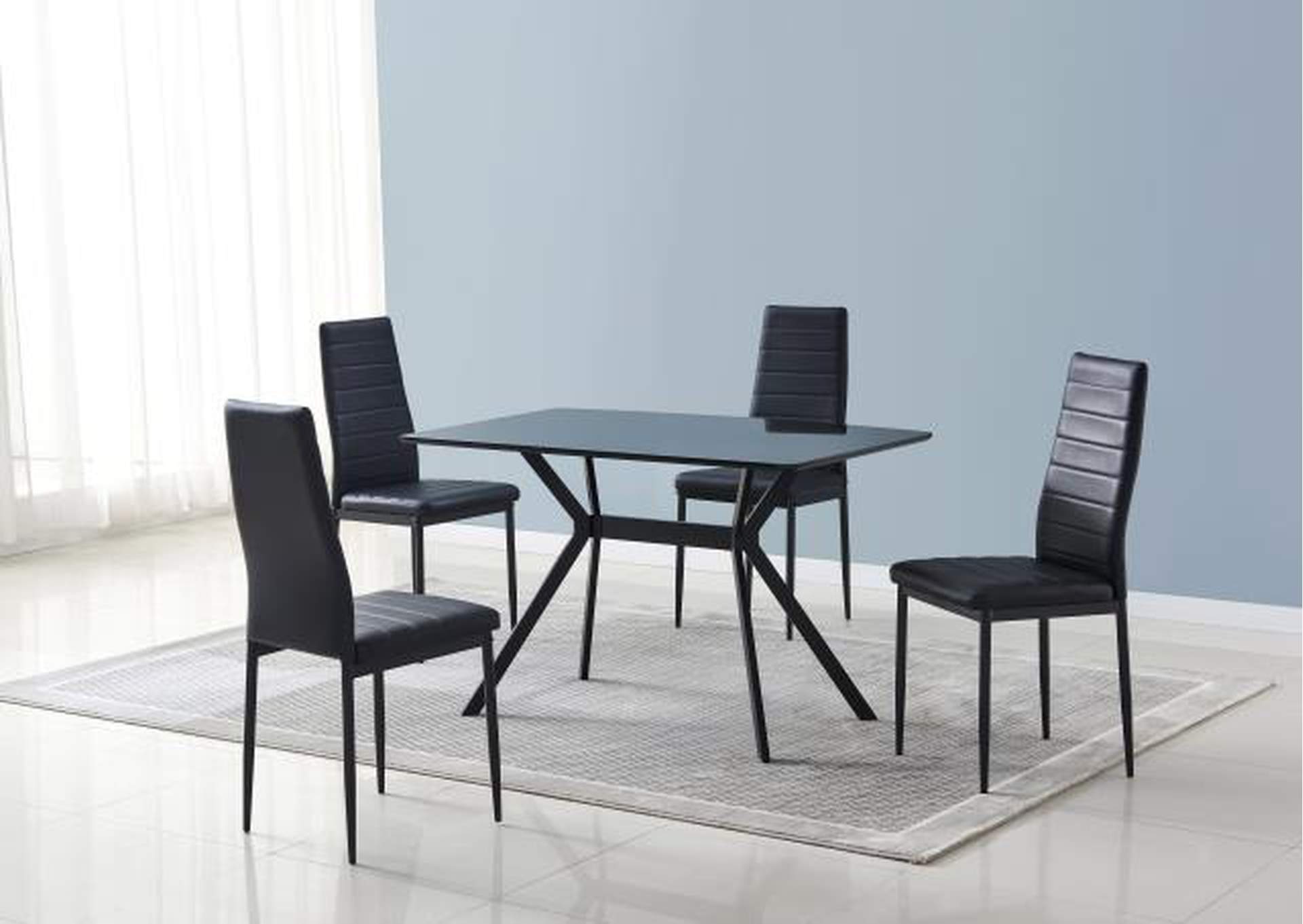 D2228K - 5 In 1 5 Piece Dining Set Black 5 In 1 image 1
