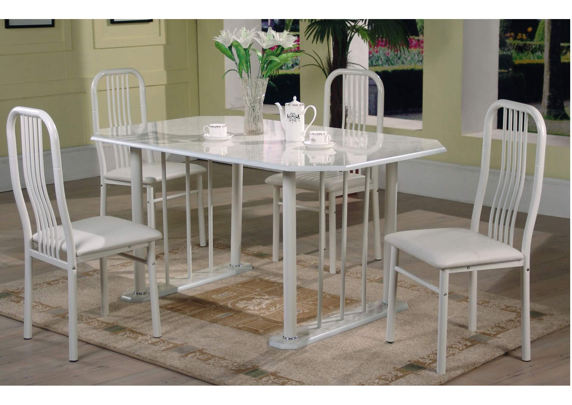 D3813A 5 Piece Almond Marble Top Dinette image 1