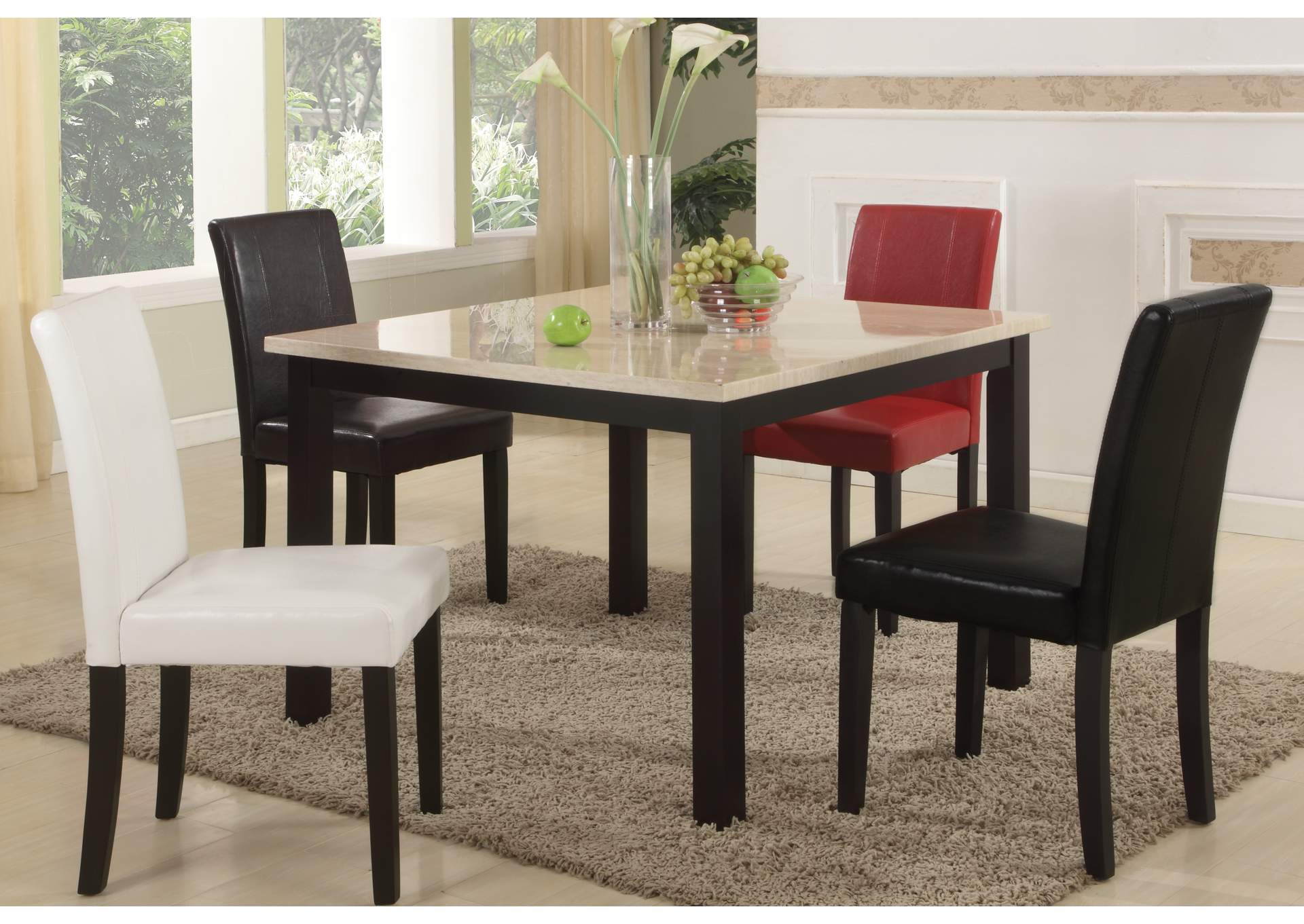 D5310W White Faux Marble Top Table image 1