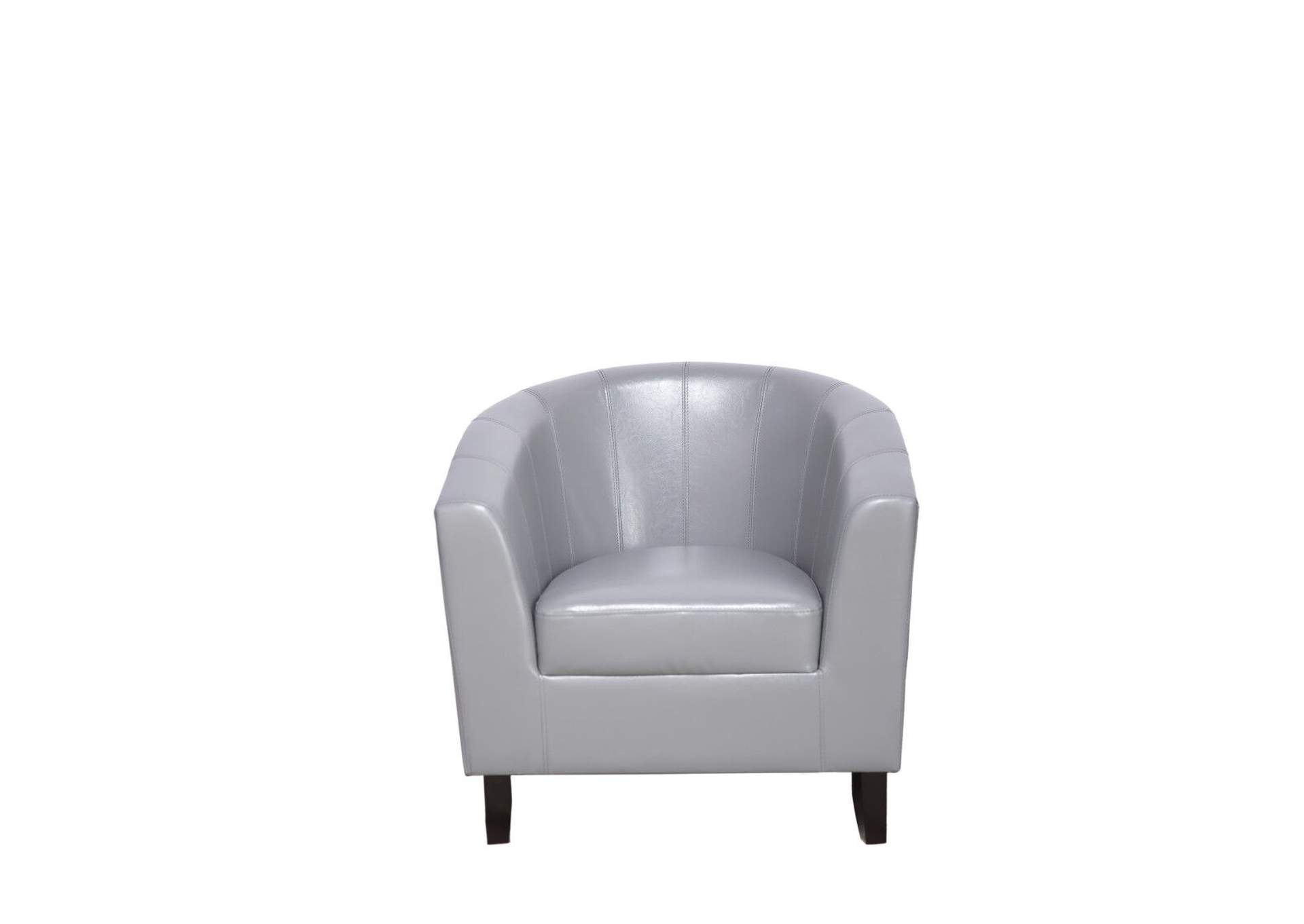 U112G Grey Faux Leather Tub Chair