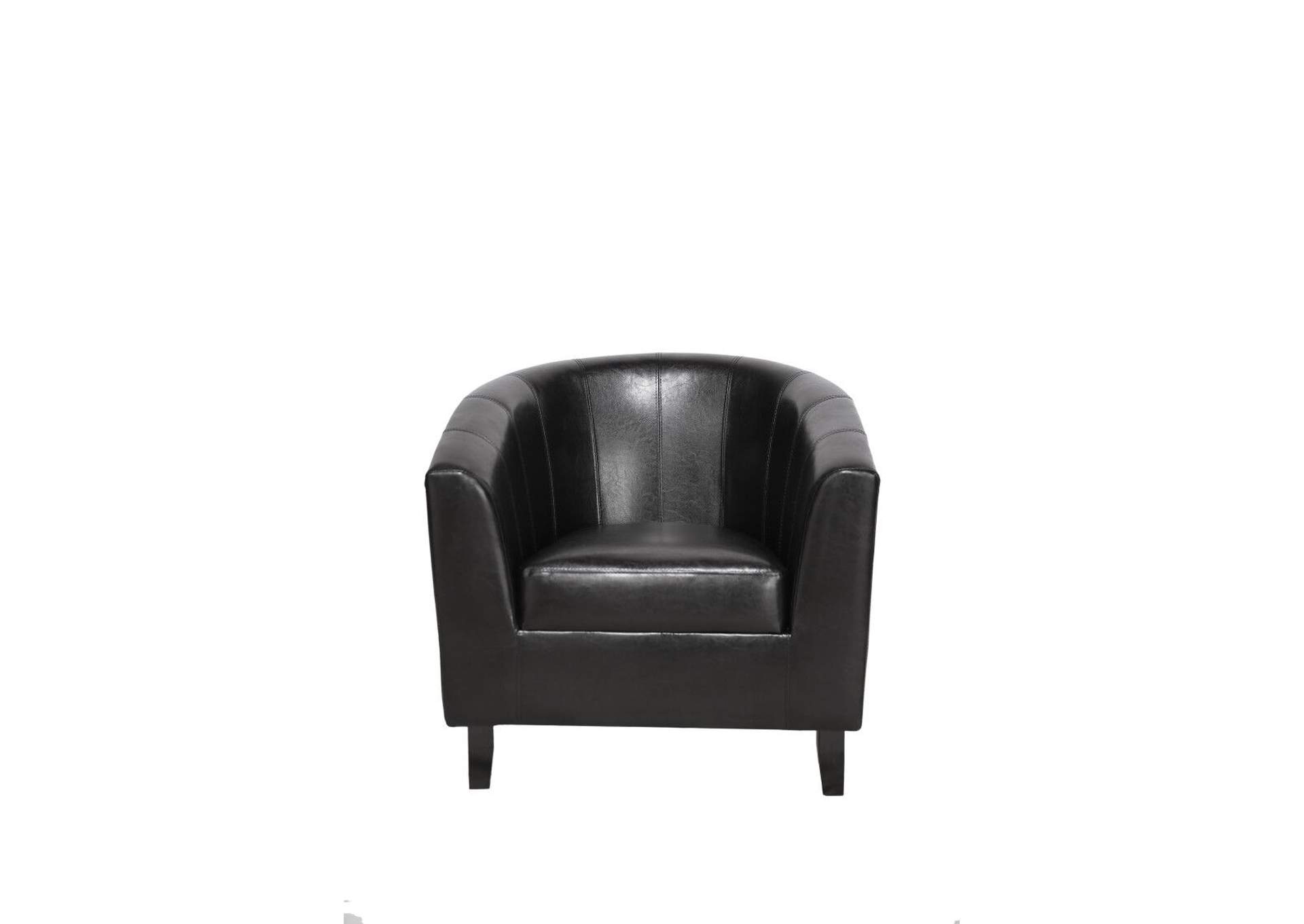 U112K Black Faux Leather Tub Chair image 1