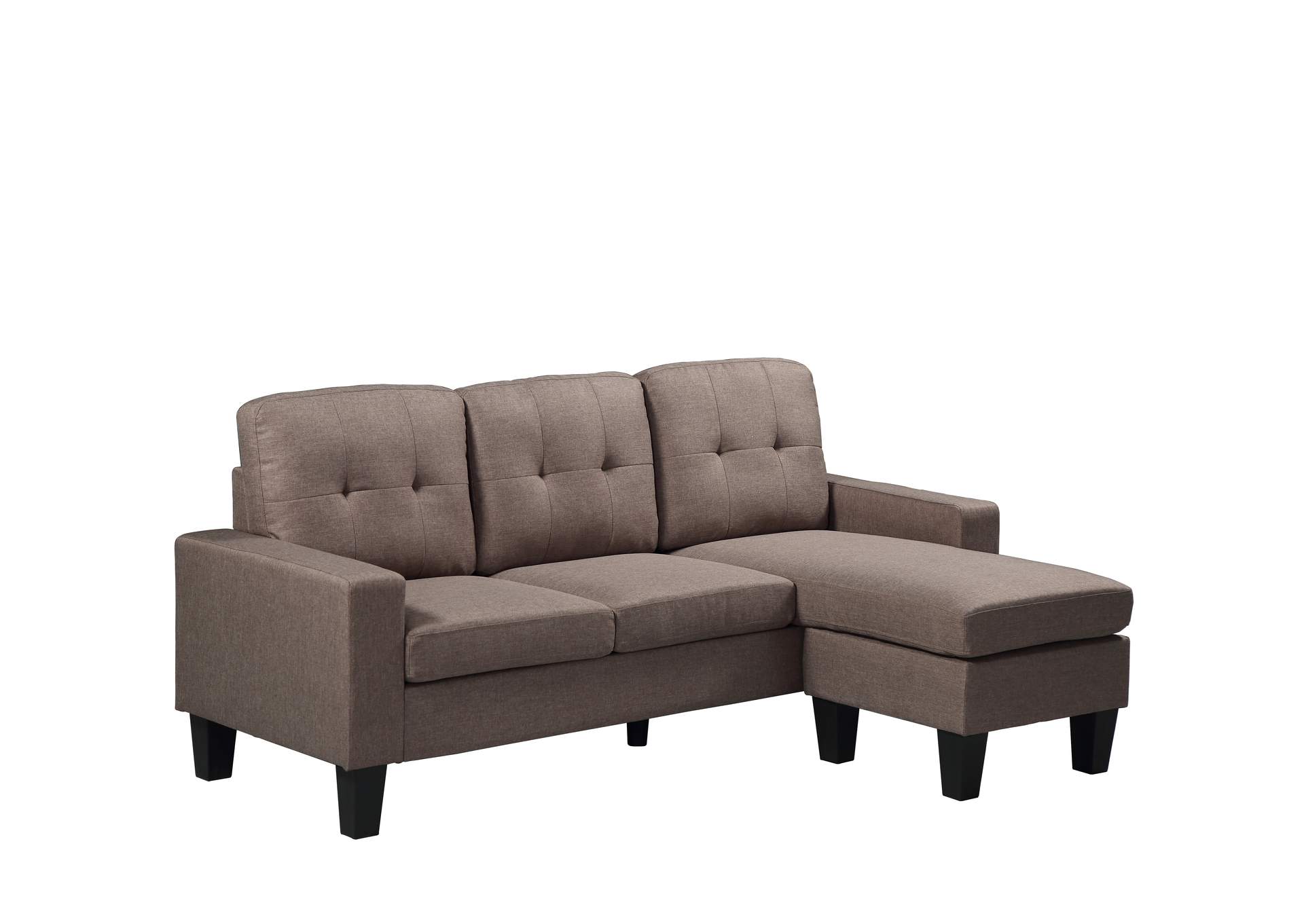 U350 Chocolate Linen Reversible Sectional Set image 1