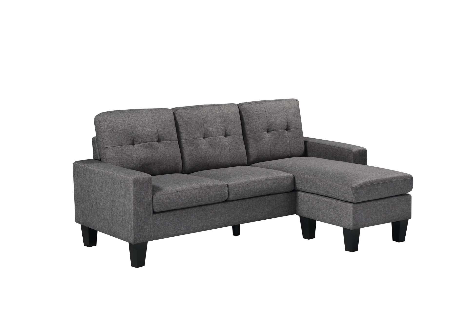 U351 Grey Linen Reversible Sectional Set