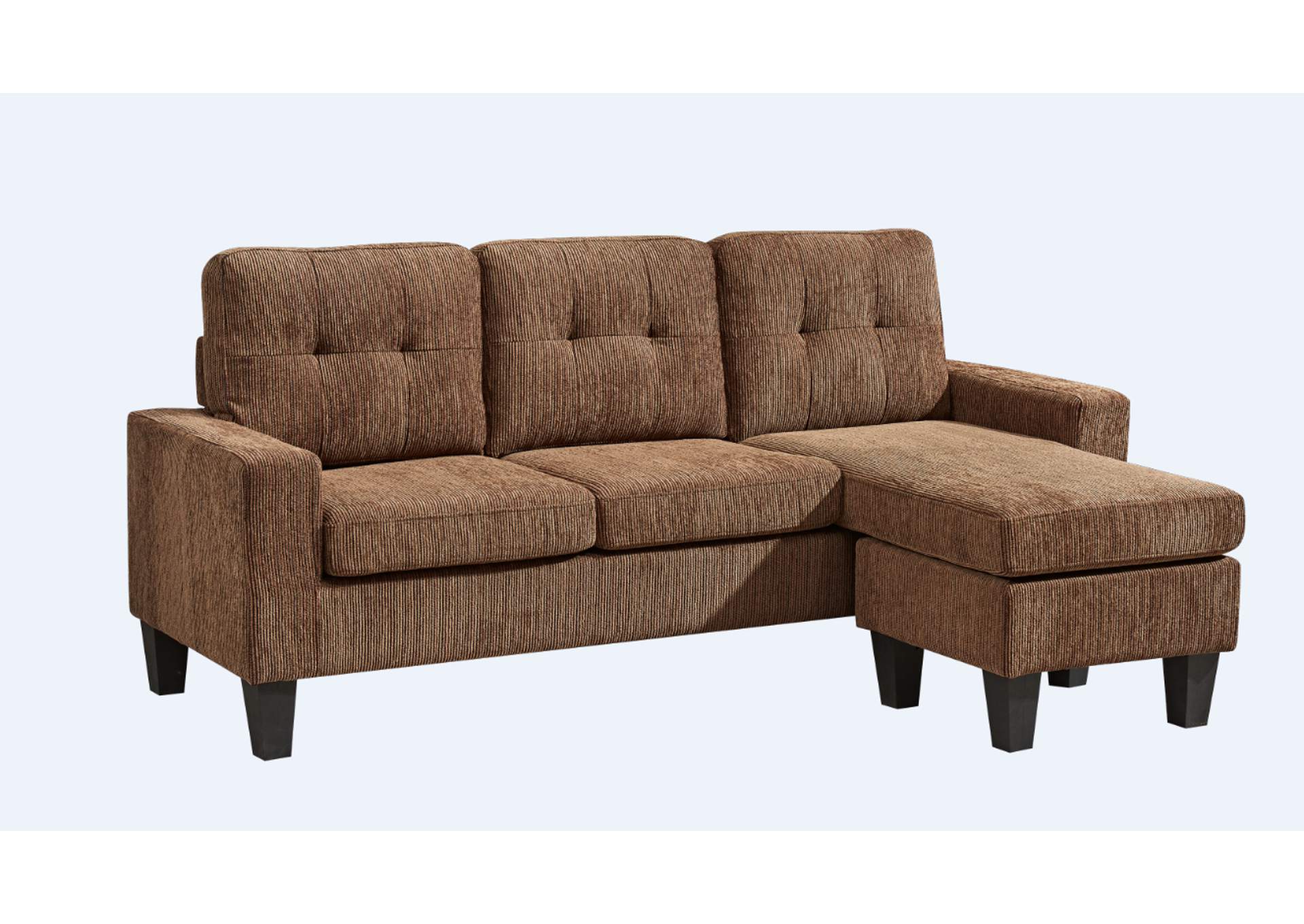U352 Chocolate Chenille Reversible Sectional Set image 1