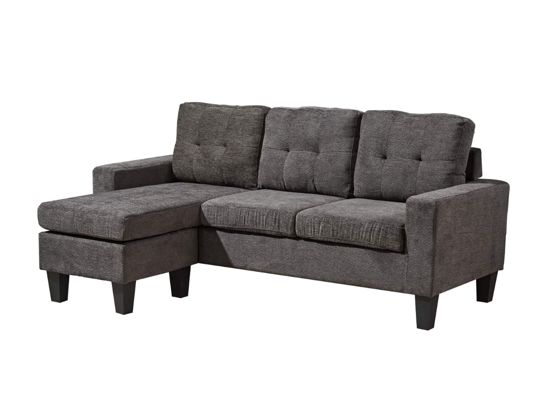 U353 Grey Chenille Reversible Sectional Set image 1
