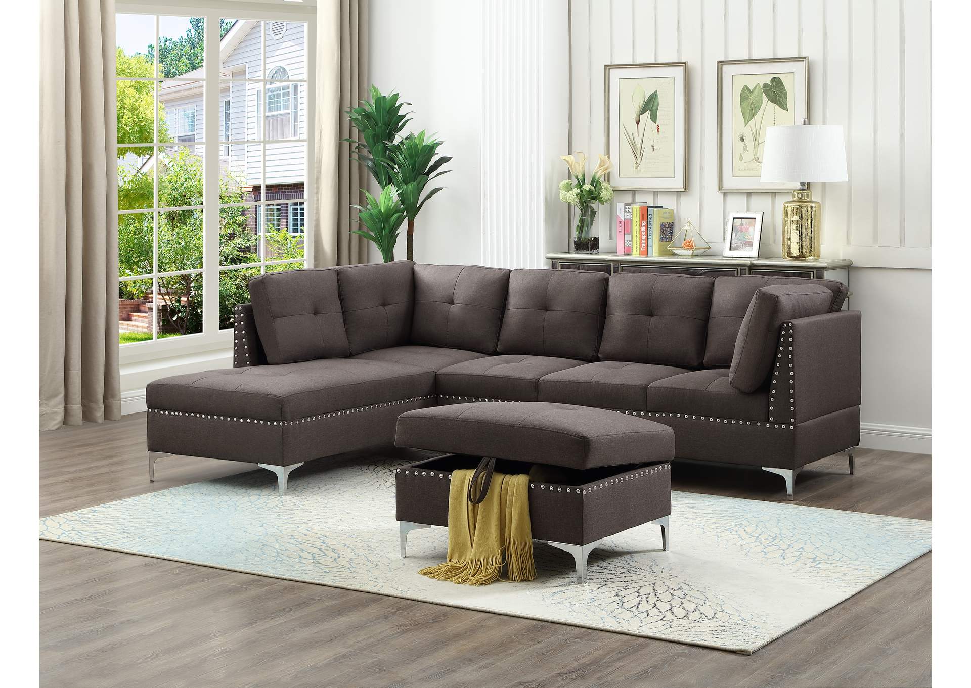 U5033 Brown Sectional Chaise image 1