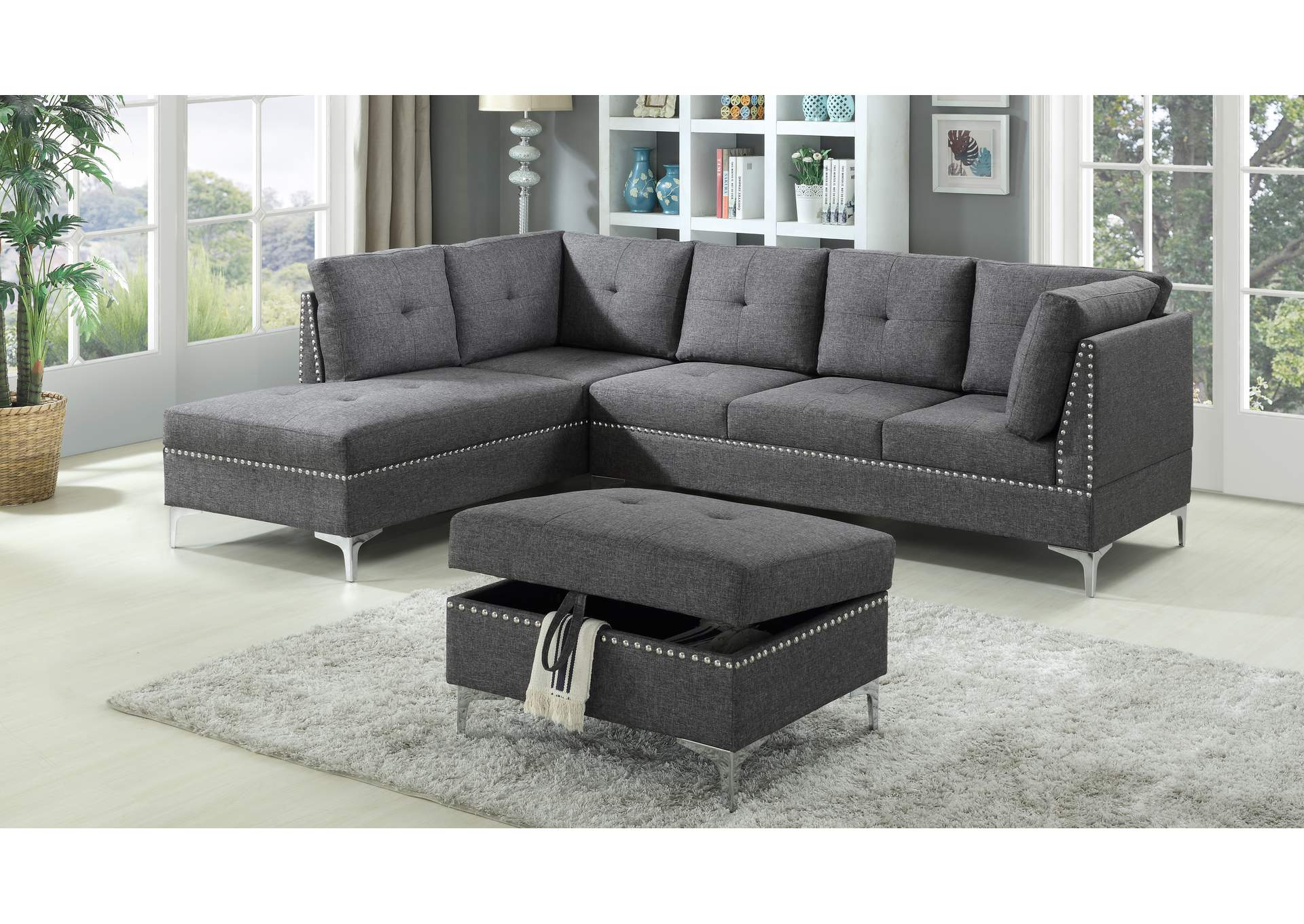U5034 Grey Sectional Chaise image 1