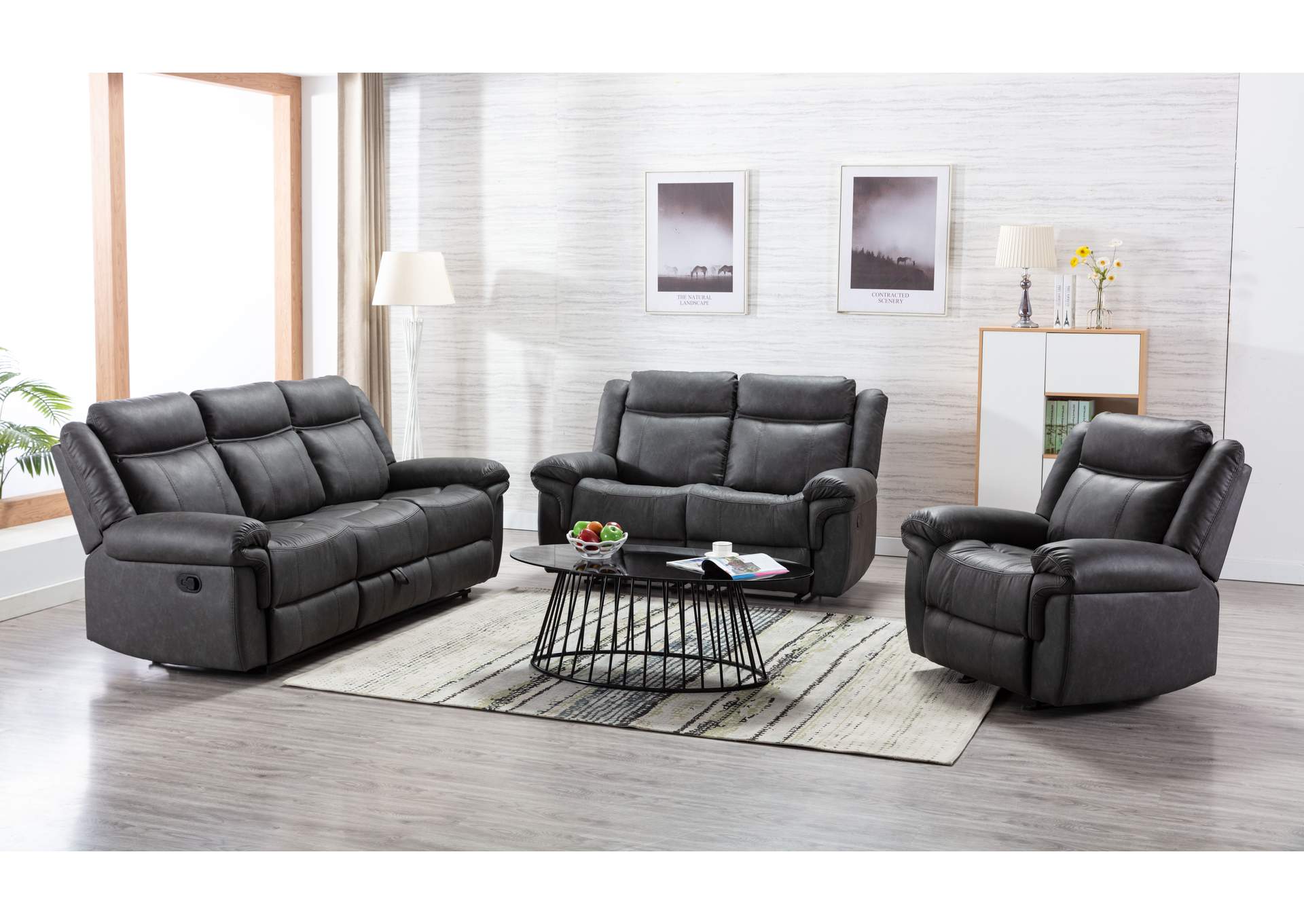 U9002 Grey Sofa And Loveseat image 1