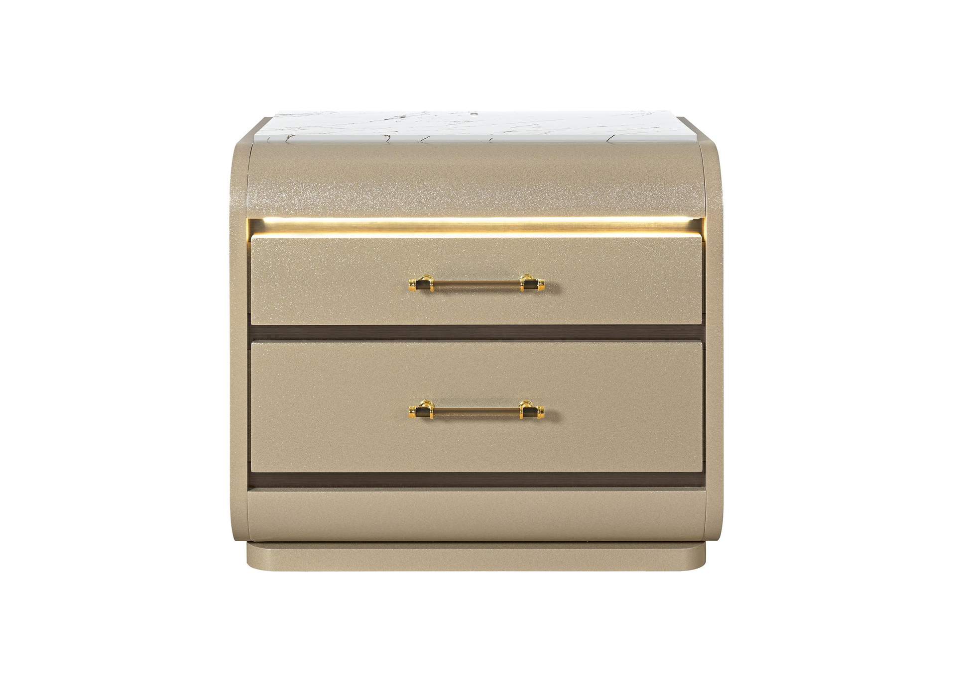 GENESIS GOLD NIGHTSTAND WITH LED image 1
