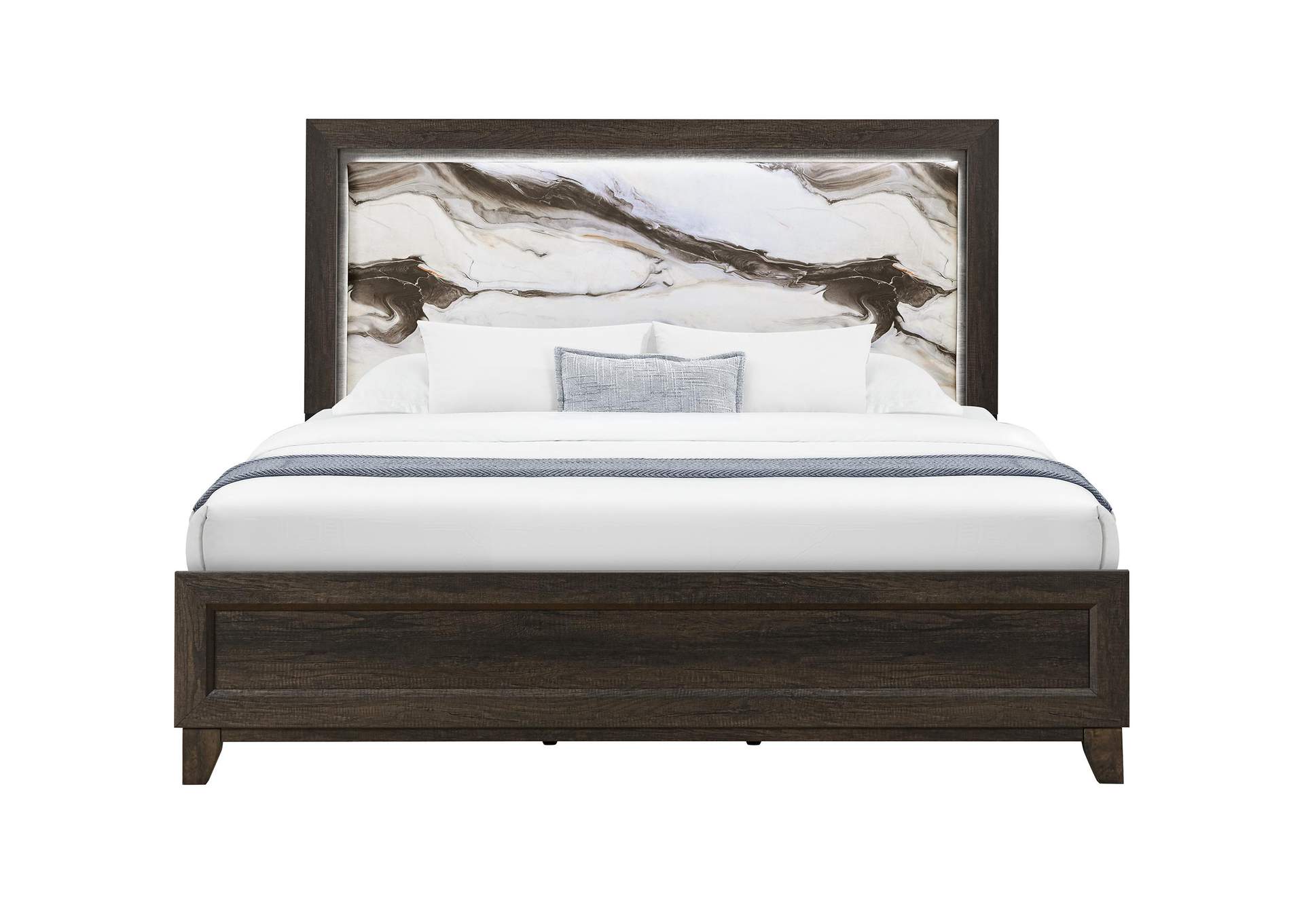 HARMONY BROWN TWIN BED WITH LED image 1