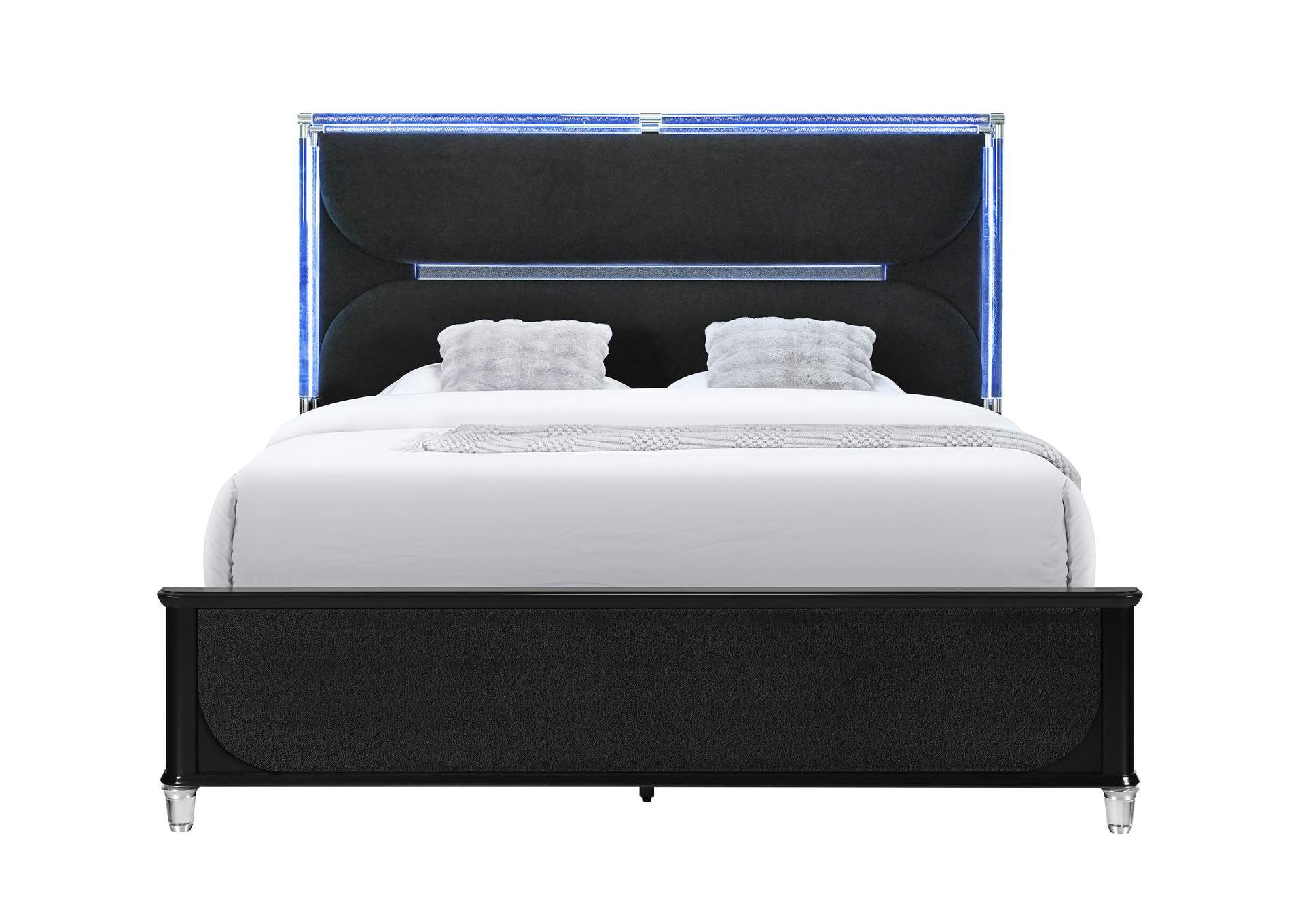 LANDO BLACK KING BED WITH CONTINUOUS LED image 1