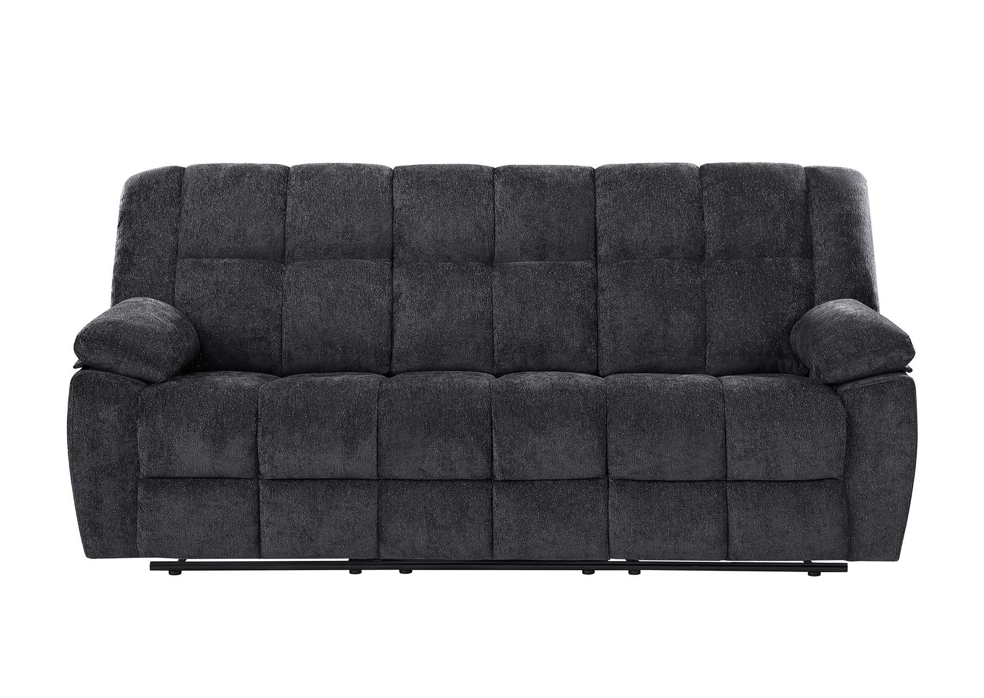 U6000 BLACK RECLINING SOFA image 1