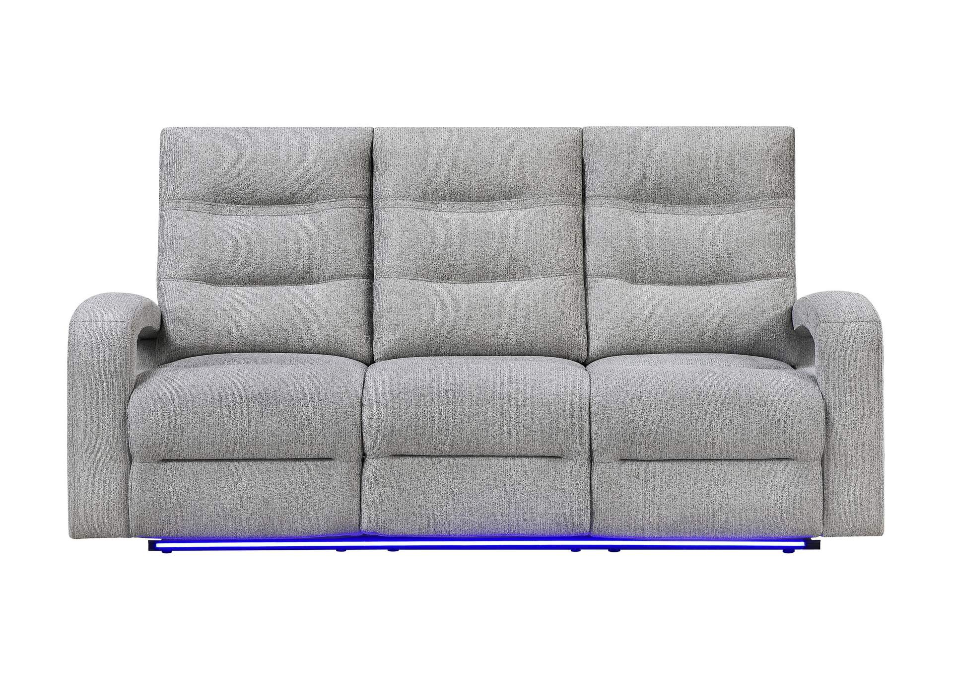 U6611 GREY 15 POWER RECLINING SOFA WITH LED image 1