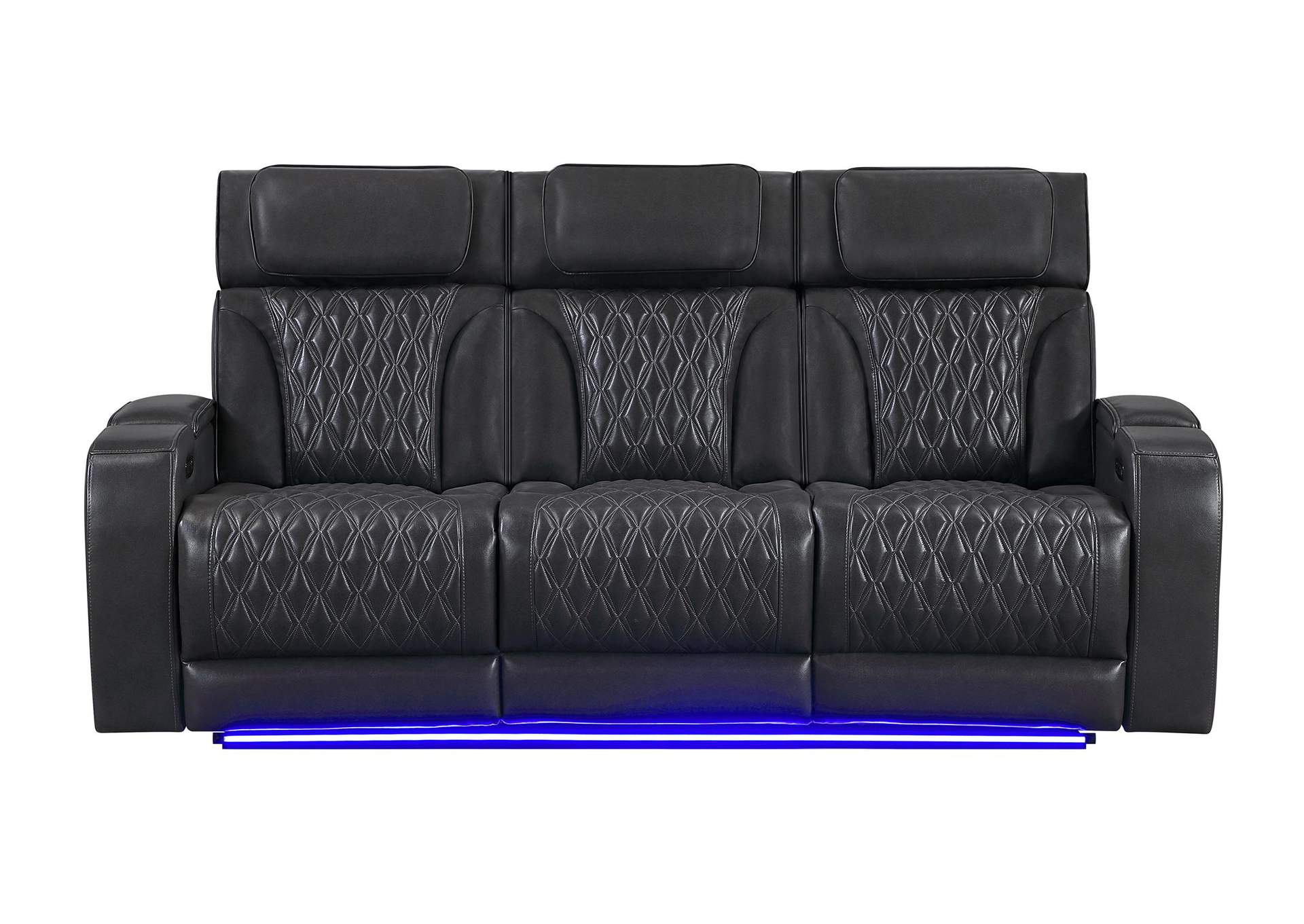 U8611 BLANCHE CHARCOAL POWER RECLINING SOFA WITH PHR AND LED image 1