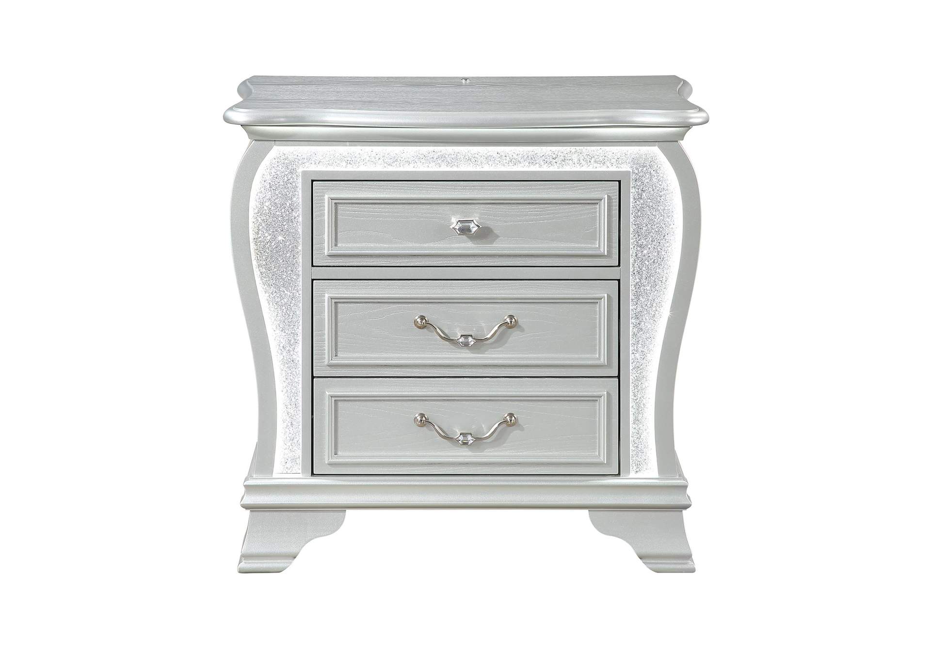 ARIA SILVER NIGHTSTAND WITH LED image 1