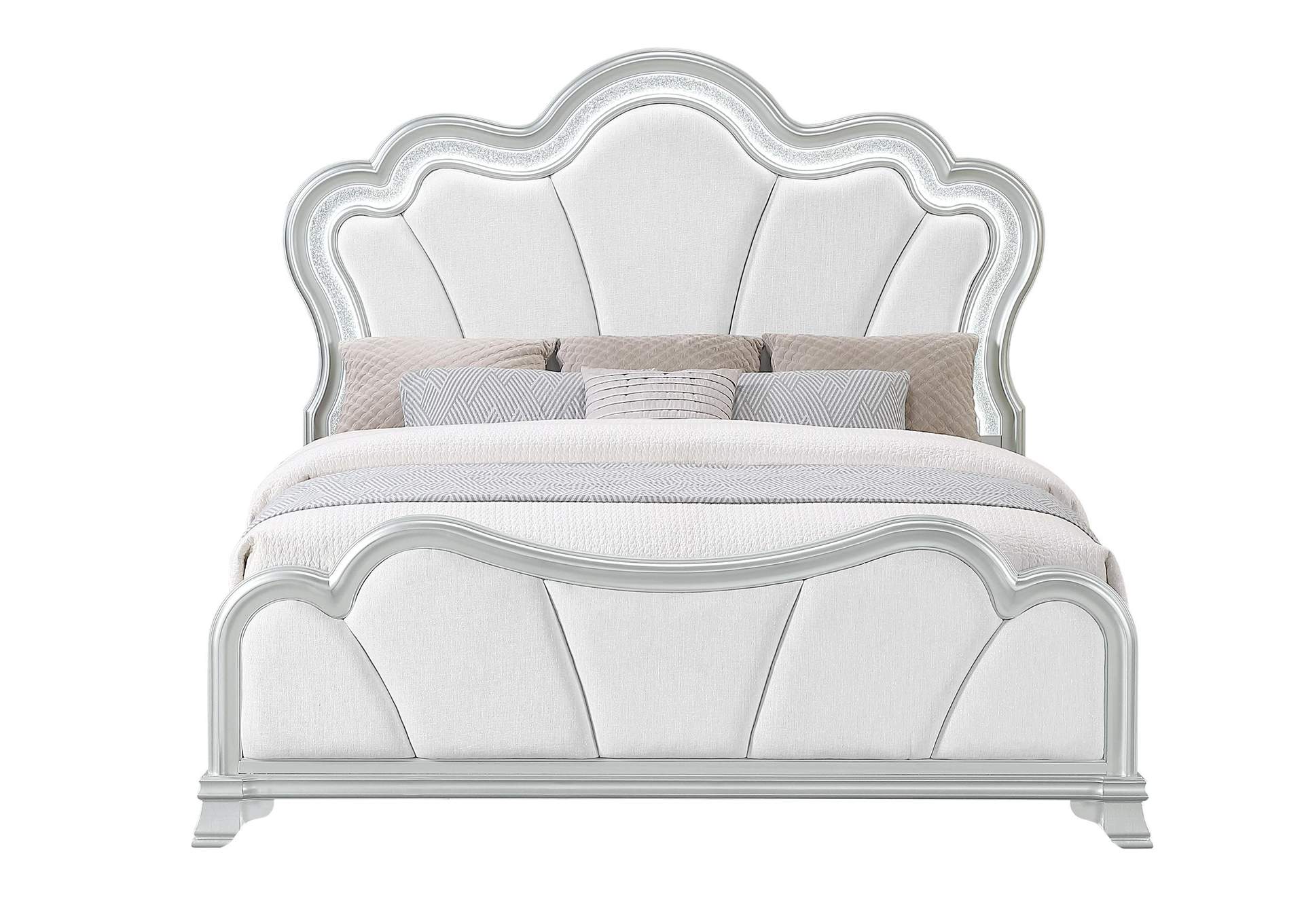 ARIA SILVER QUEEN BED WITH LED image 1