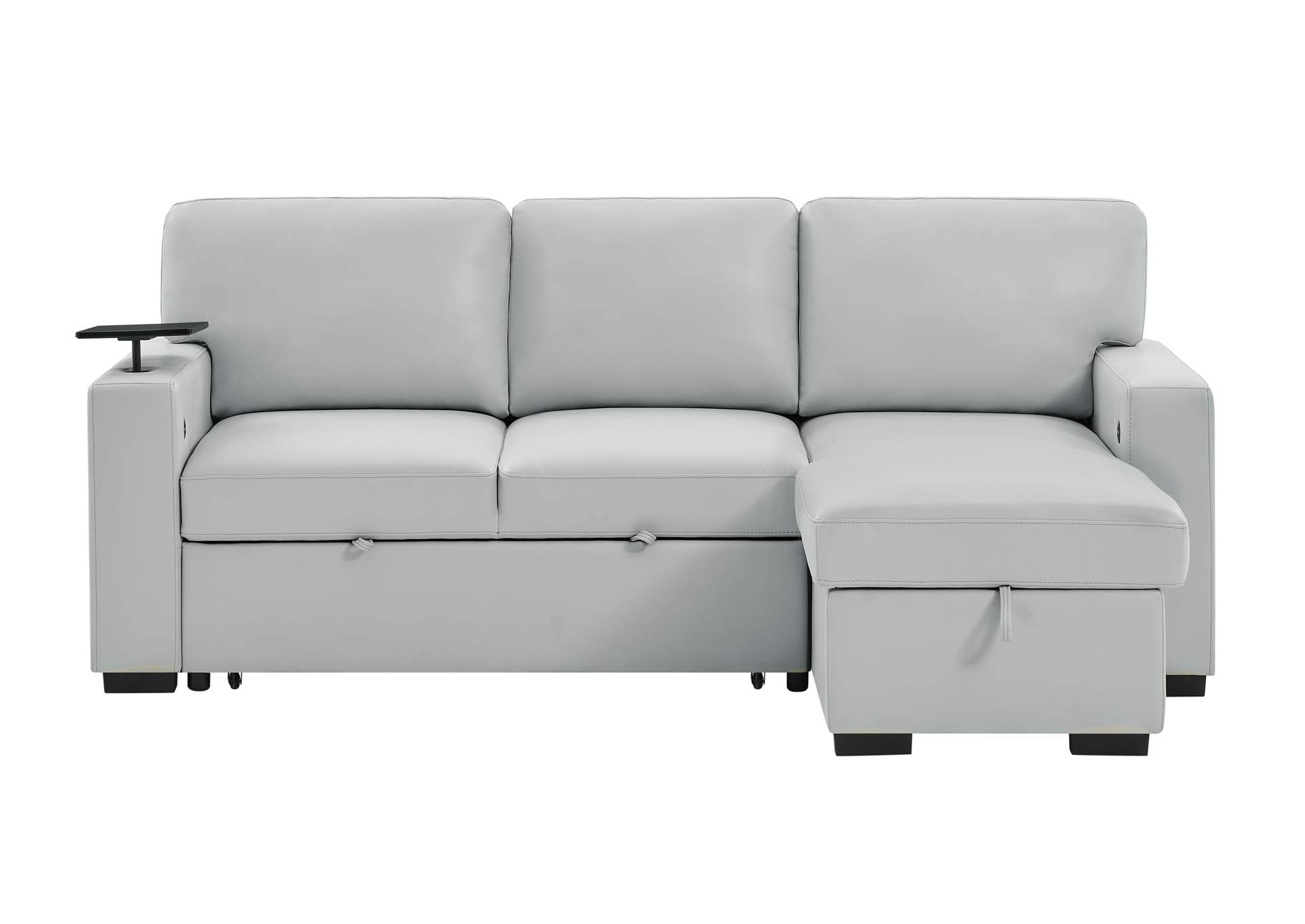 U0212 BLANCHE SILVER REVERSIBLE SOFA BED LONG CHAIR image 1